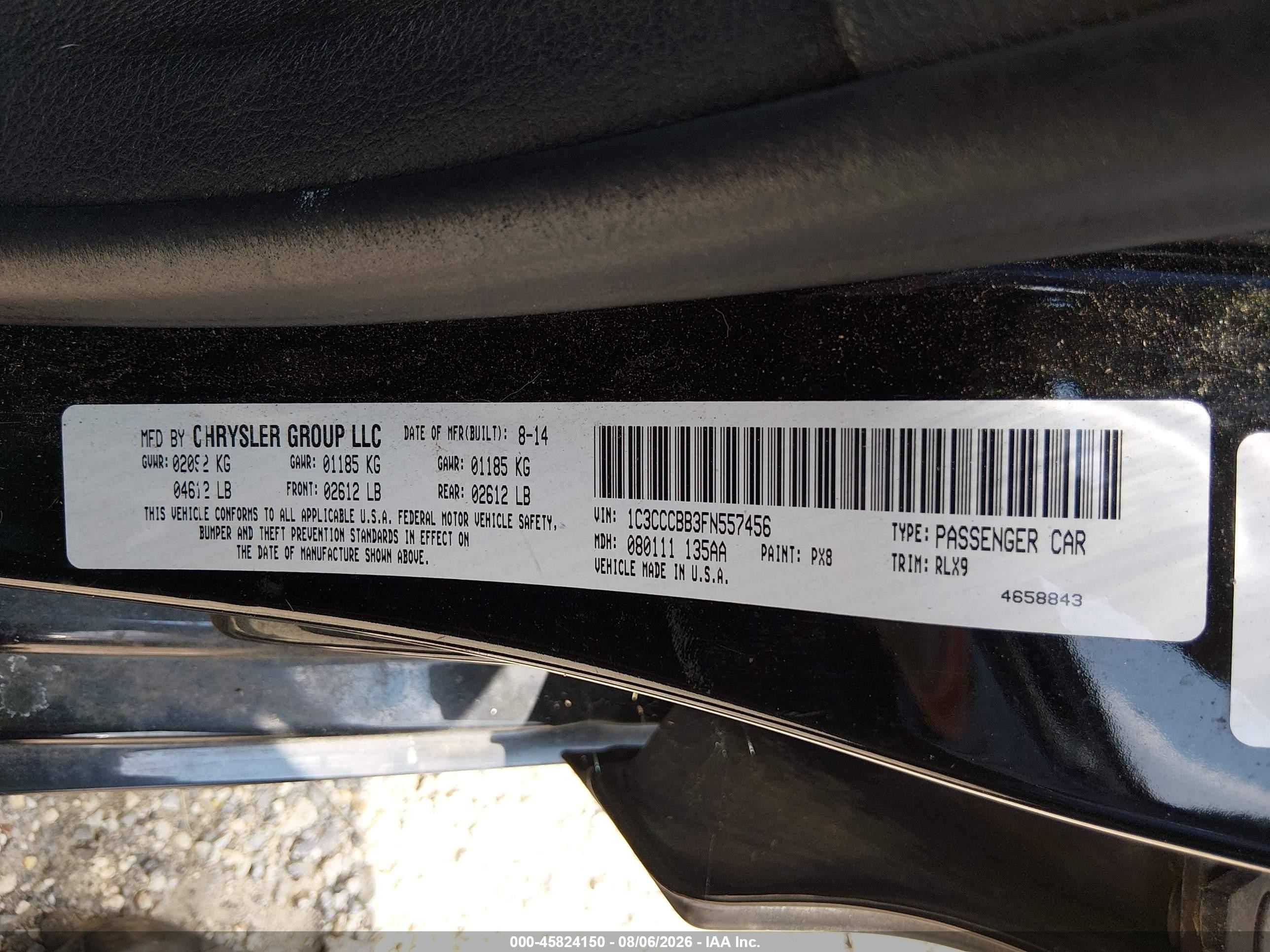 2015 Chrysler 200 S Black vin: 1C3CCCBB3FN557456