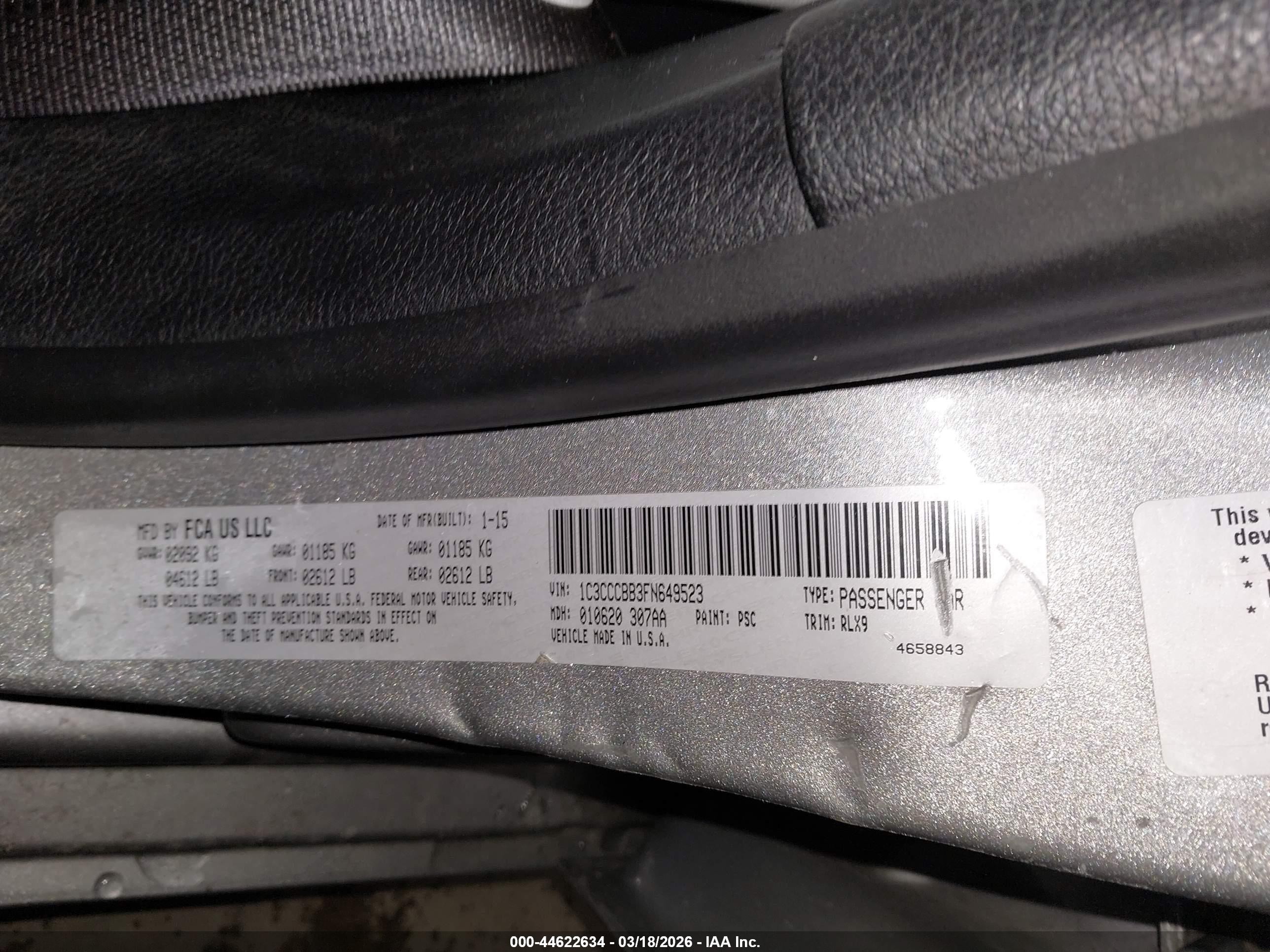 2015 Chrysler 200 S Silver vin: 1C3CCCBB3FN649523