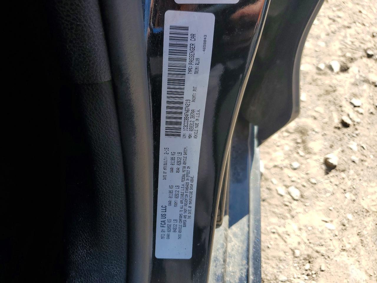 2015 Chrysler 200 S Black vin: 1C3CCCBB4FN674219