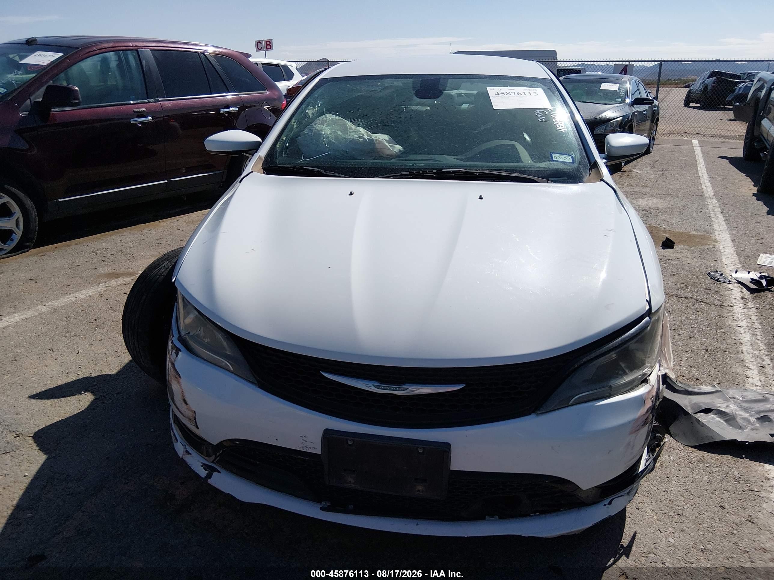 2015 Chrysler 200 S White vin: 1C3CCCBB5FN634439