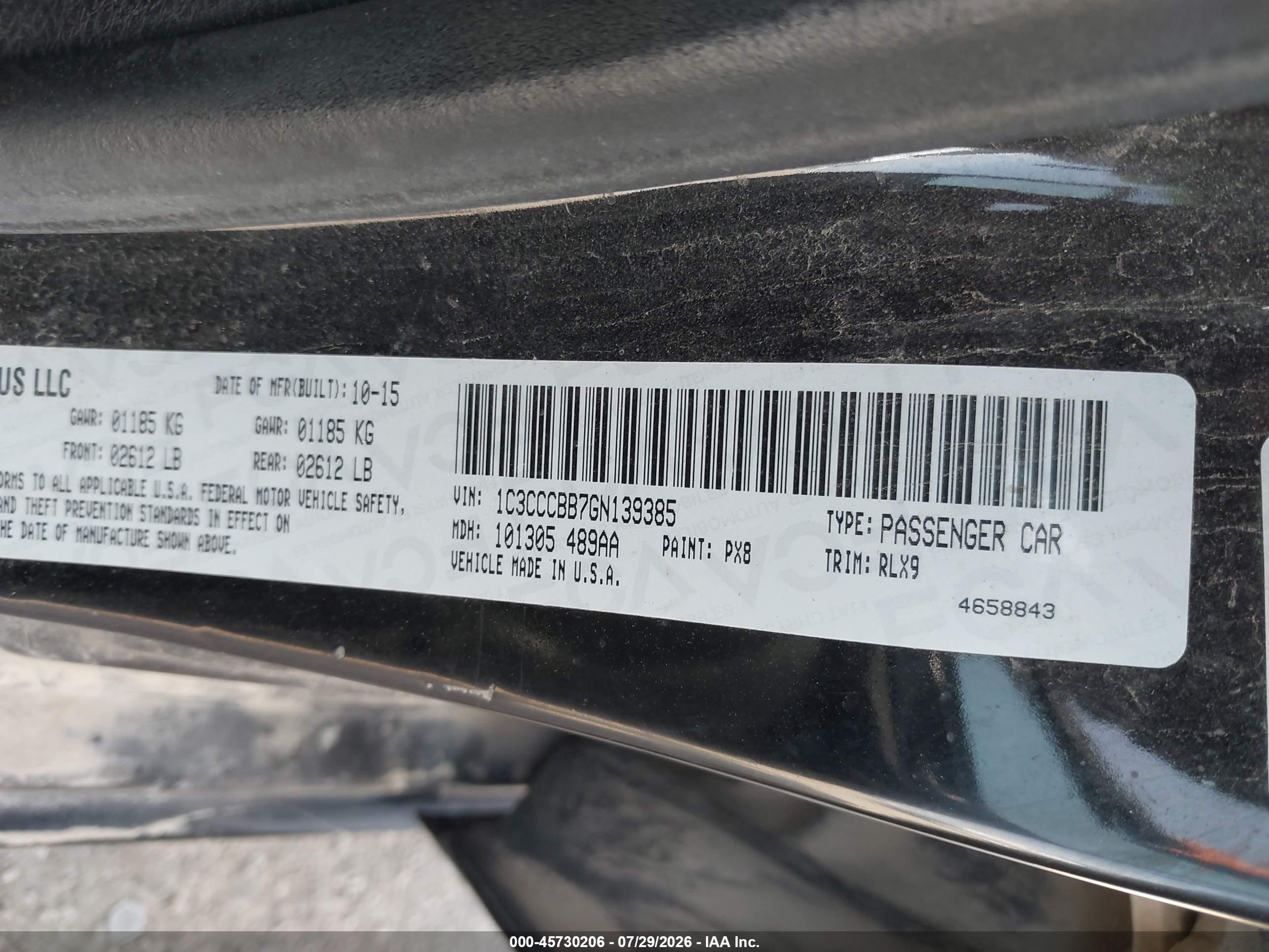 2016 Chrysler 200 S Black vin: 1C3CCCBB7GN139385