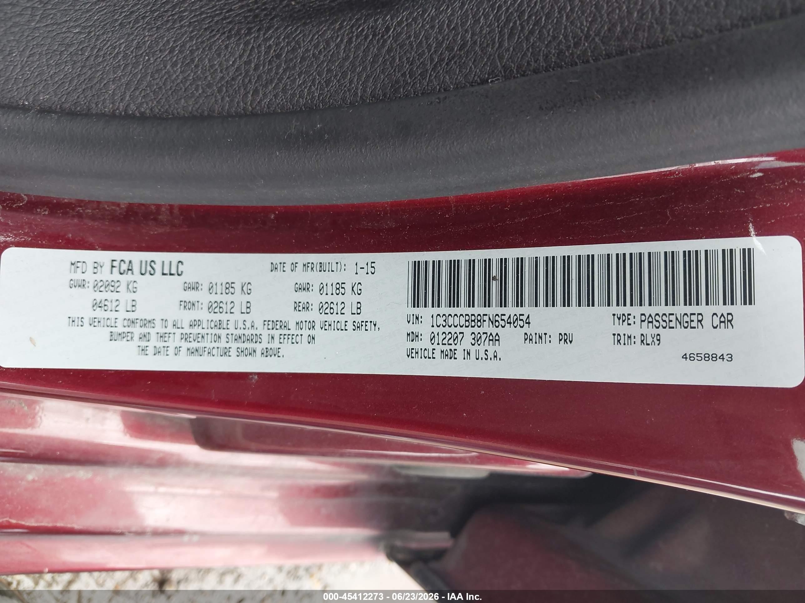 2015 Chrysler 200 S Maroon vin: 1C3CCCBB8FN654054