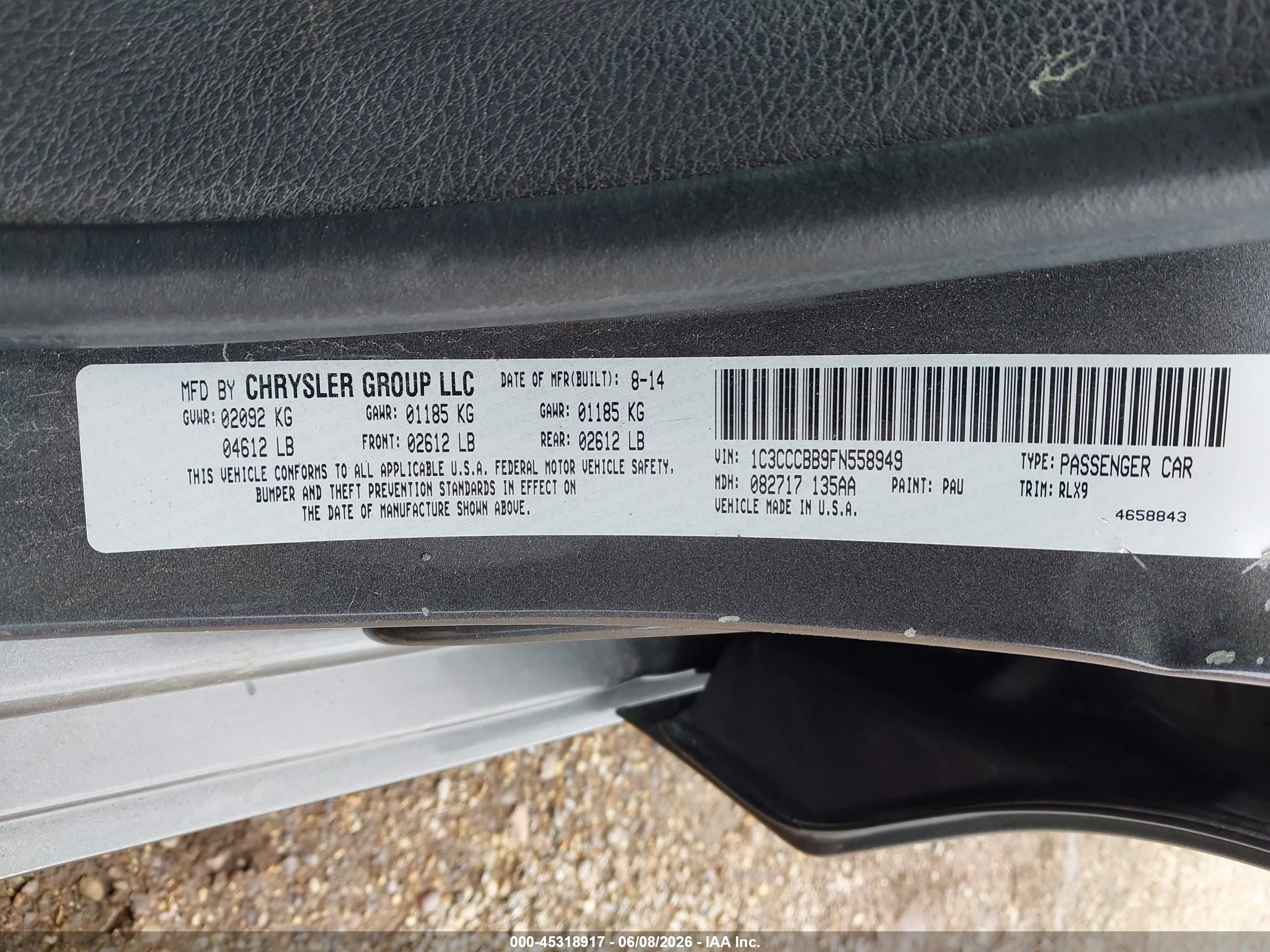 2015 Chrysler 200 S Gray vin: 1C3CCCBB9FN558949