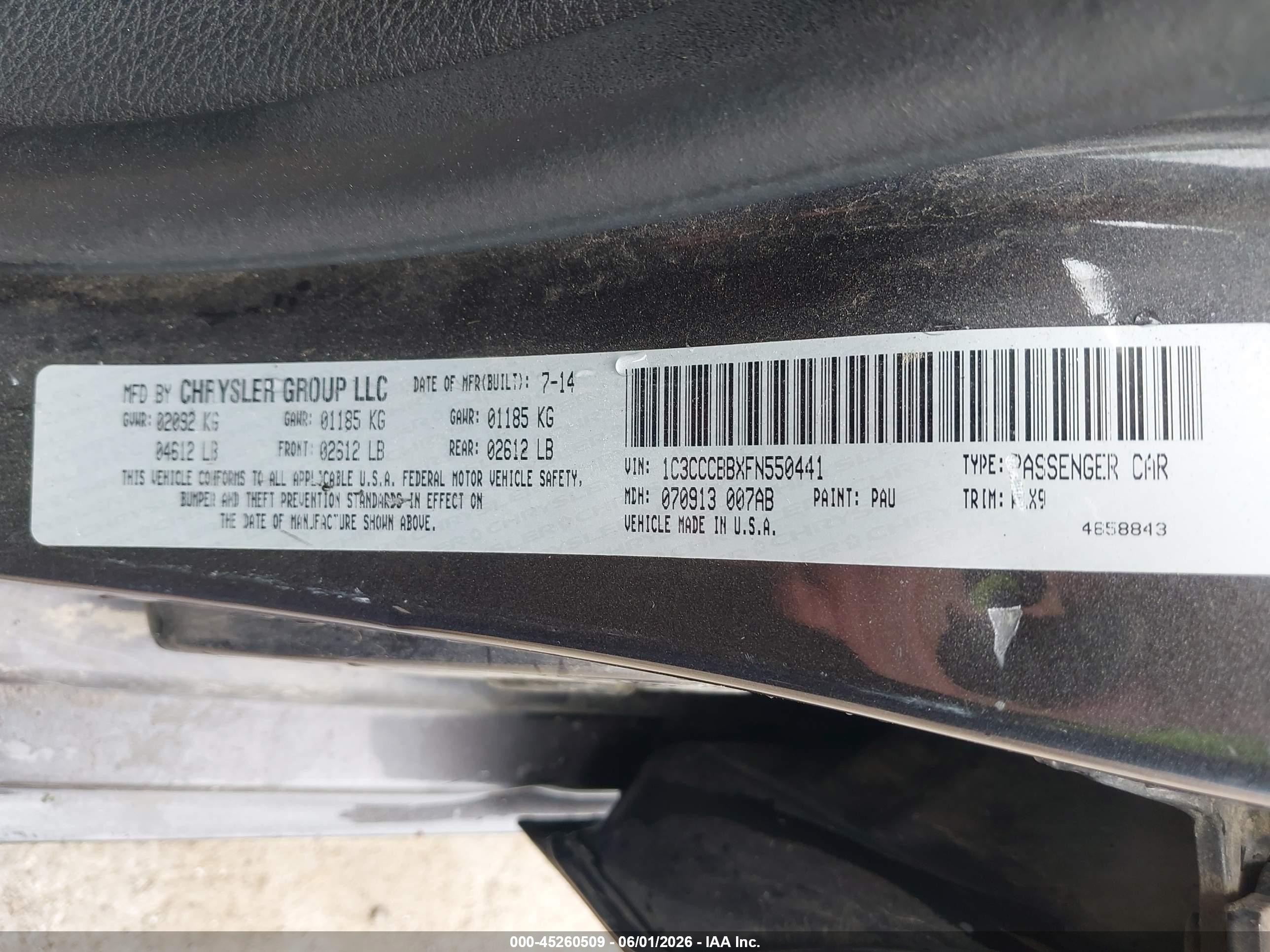 2015 Chrysler 200 S Gray vin: 1C3CCCBBXFN550441