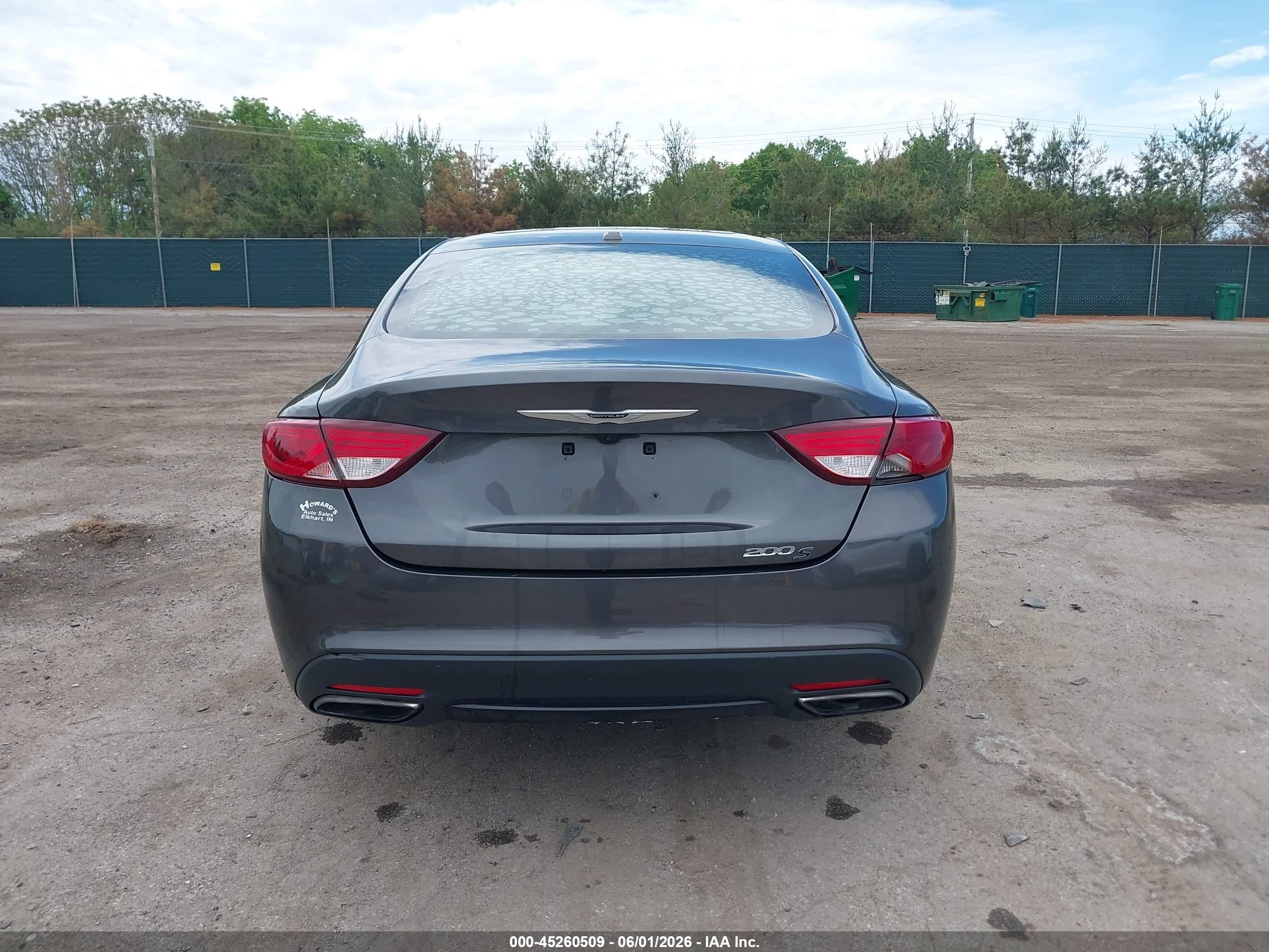 2015 Chrysler 200 S Gray vin: 1C3CCCBBXFN550441
