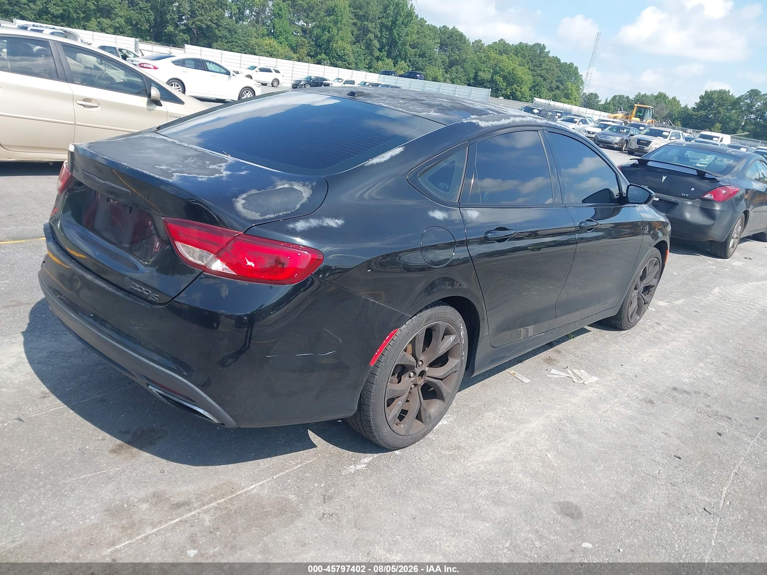 2015 Chrysler 200 S Black vin: 1C3CCCBBXFN564596