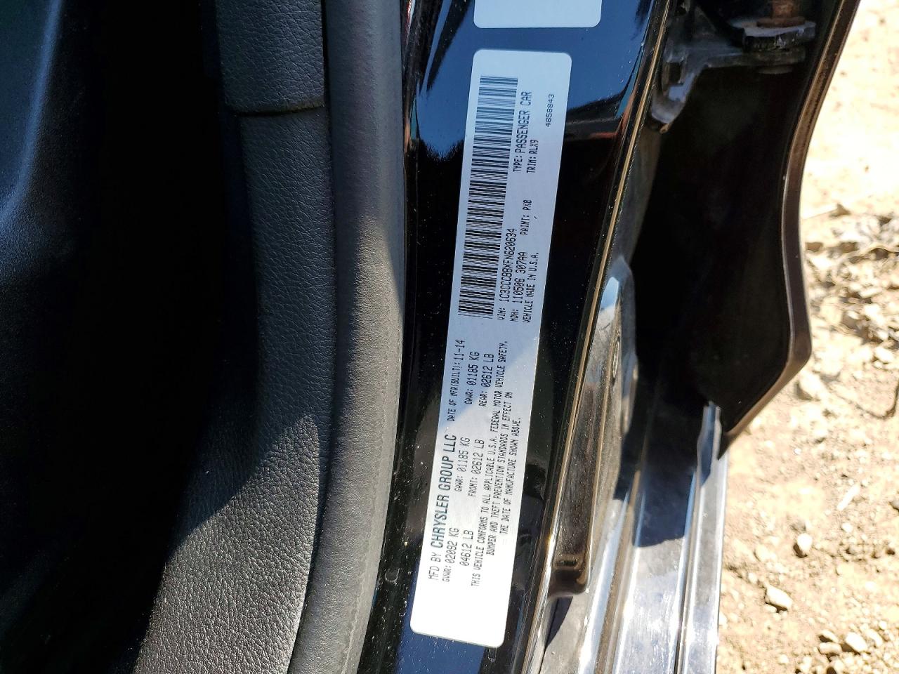 2015 Chrysler 200 S Black vin: 1C3CCCBBXFN620634