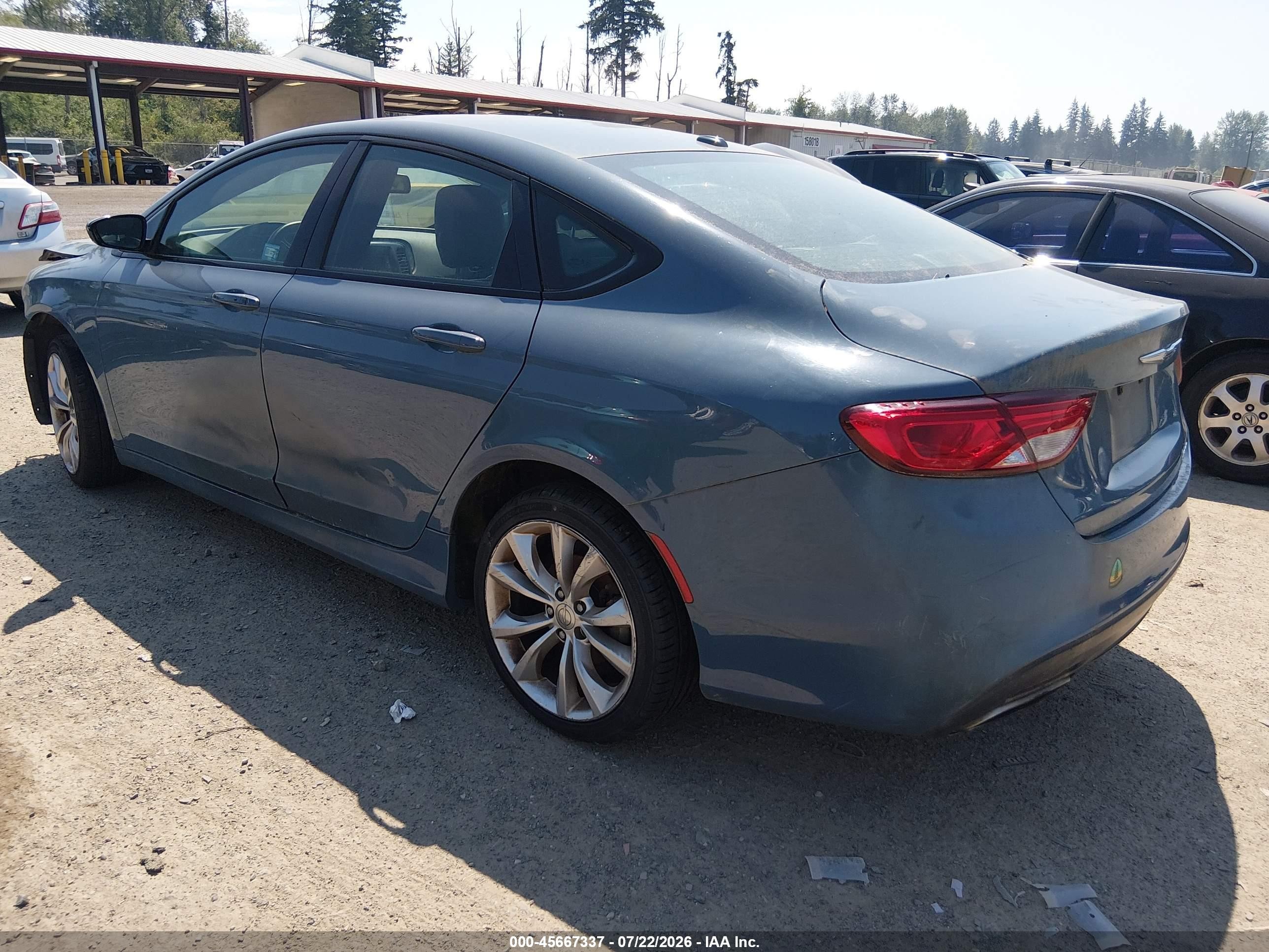 2015 Chrysler 200 S Blue vin: 1C3CCCBBXFN660678