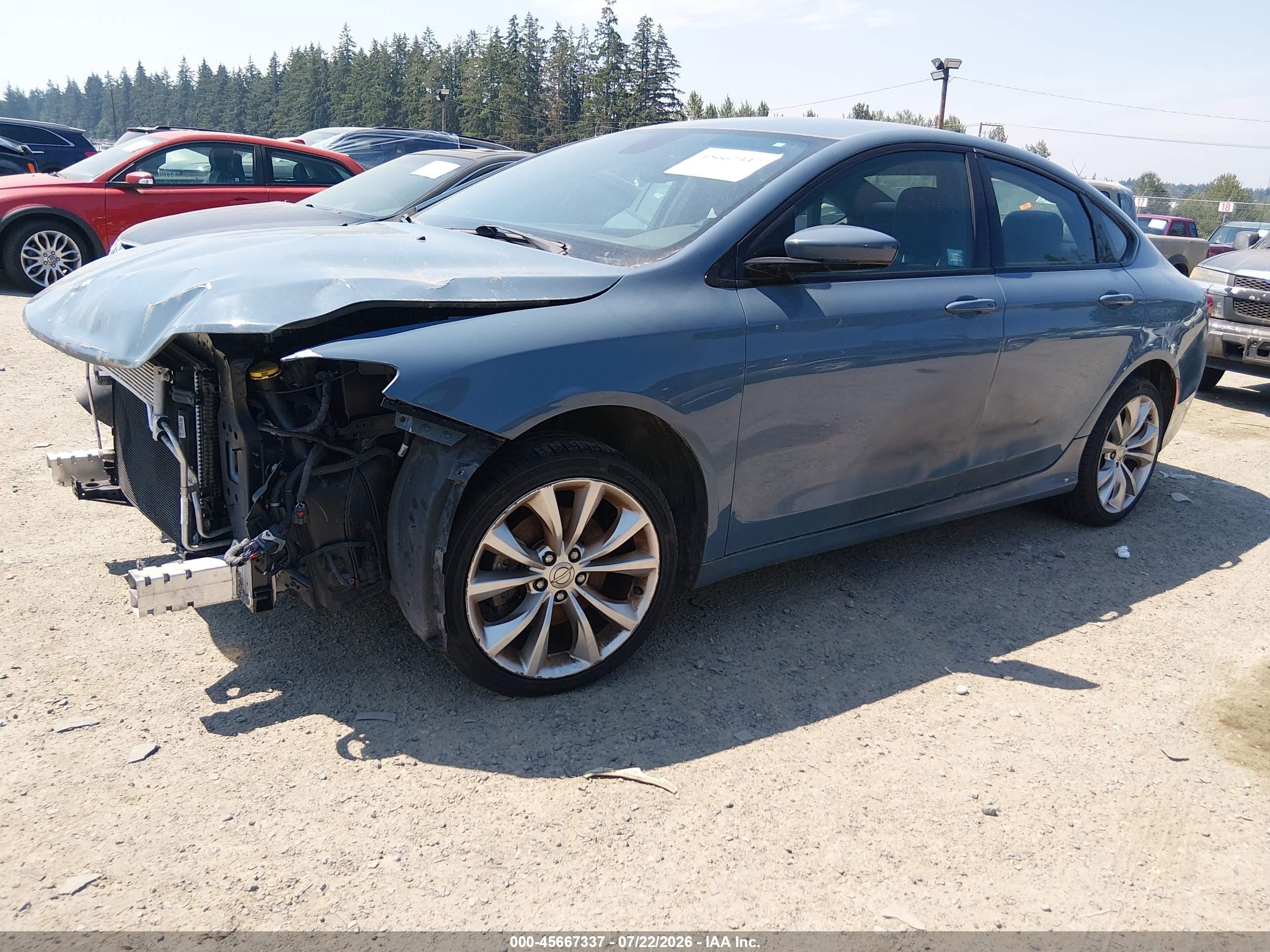2015 Chrysler 200 S Blue vin: 1C3CCCBBXFN660678