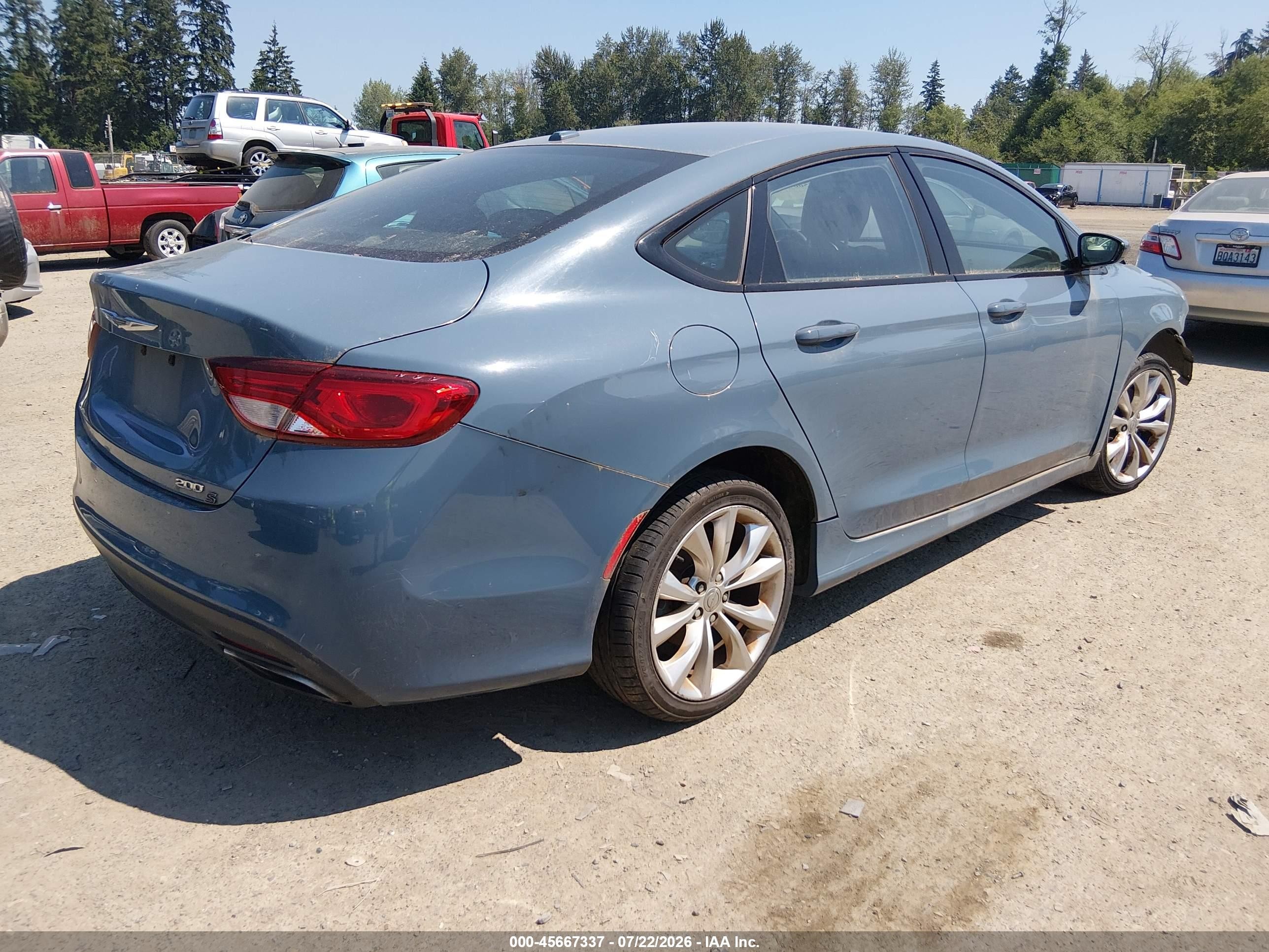 2015 Chrysler 200 S Blue vin: 1C3CCCBBXFN660678