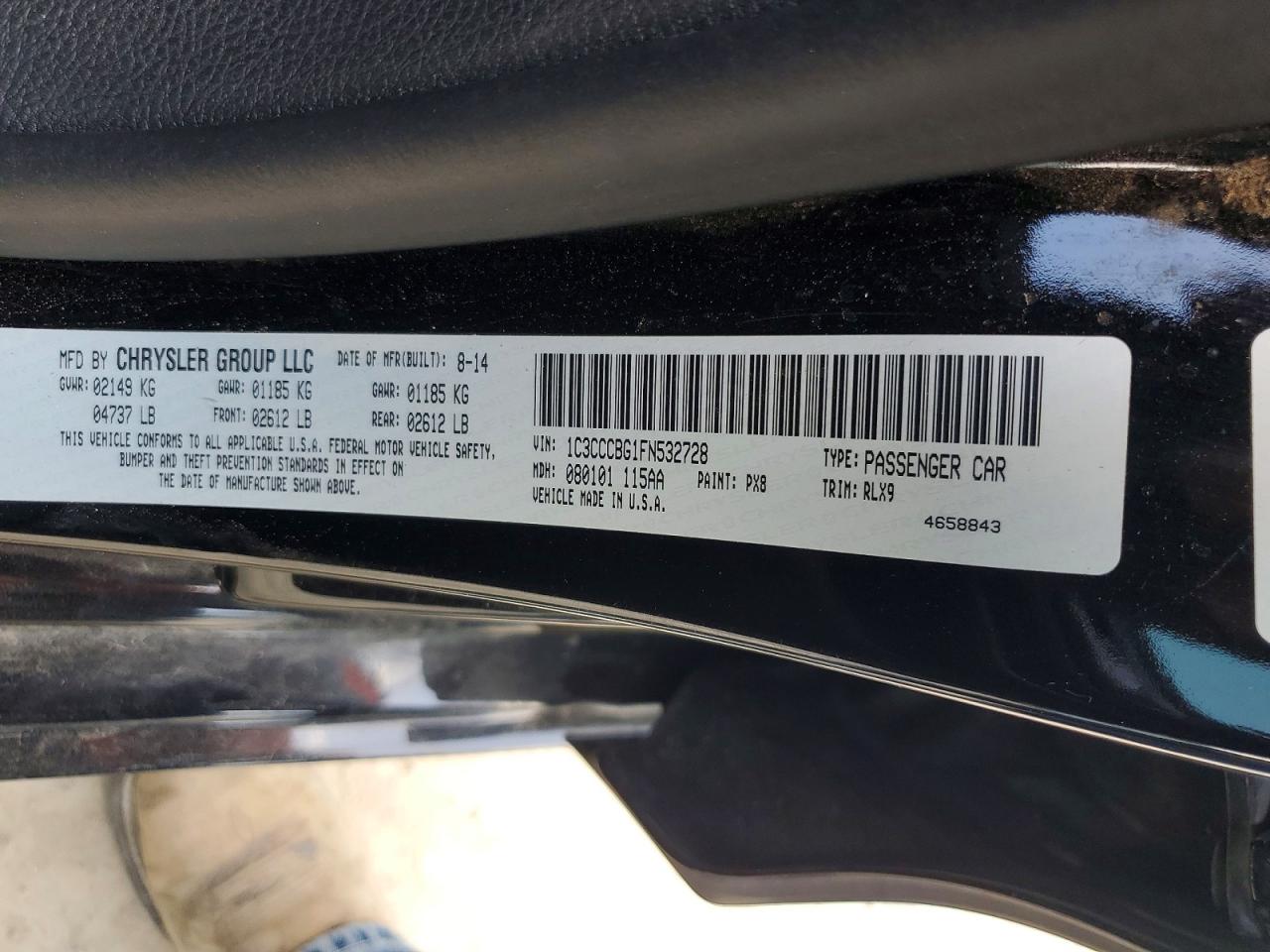 2015 Chrysler 200 S Black vin: 1C3CCCBG1FN532728