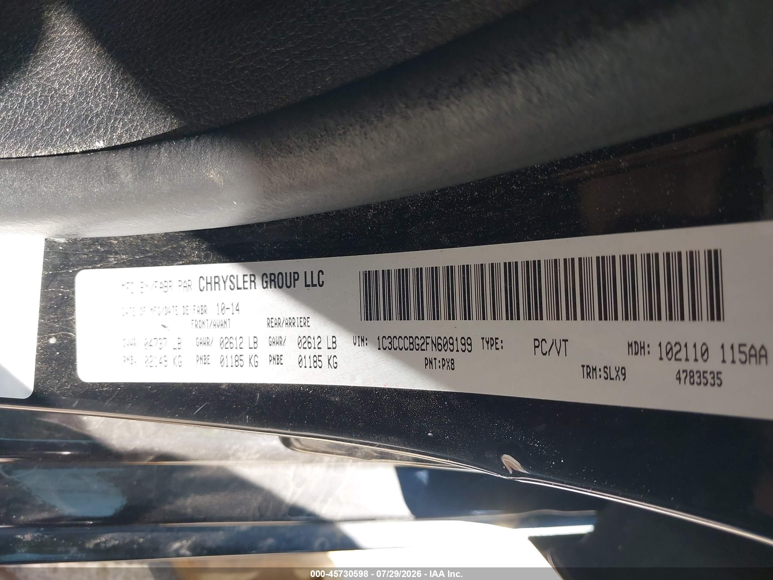 2015 Chrysler 200 S Black vin: 1C3CCCBG2FN609199