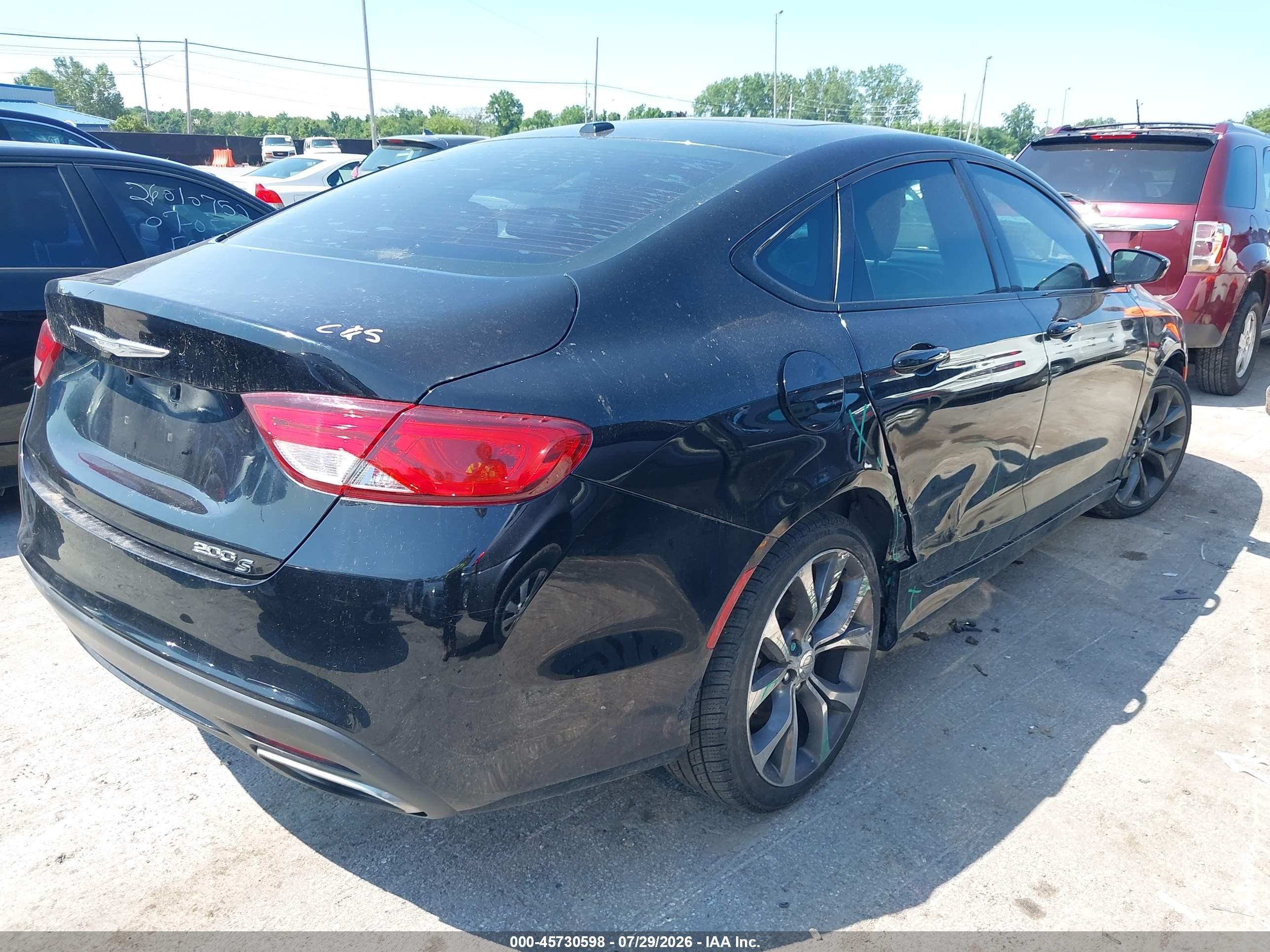 2015 Chrysler 200 S Black vin: 1C3CCCBG2FN609199