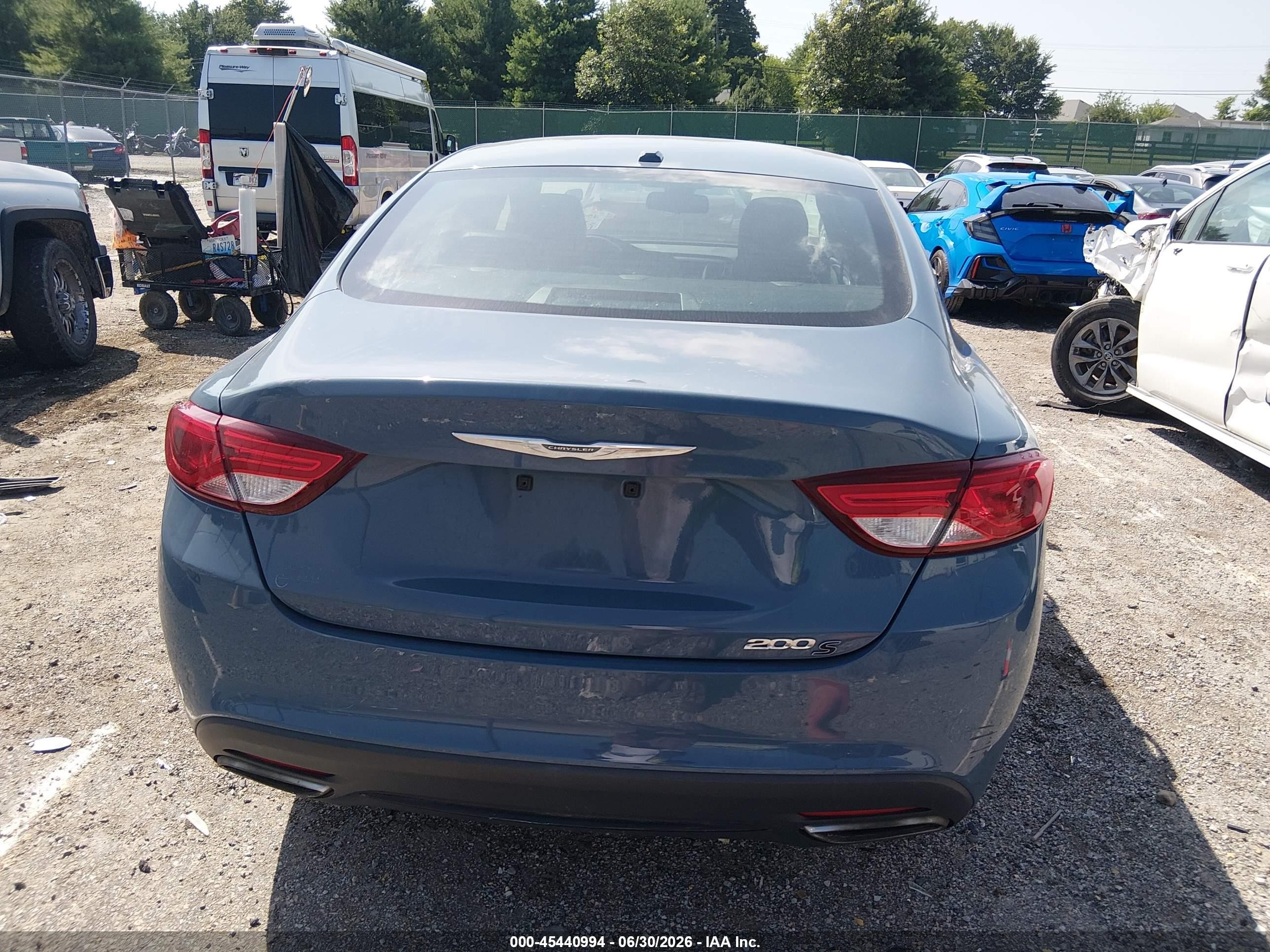 2015 Chrysler 200 S Blue vin: 1C3CCCBG7FN597969