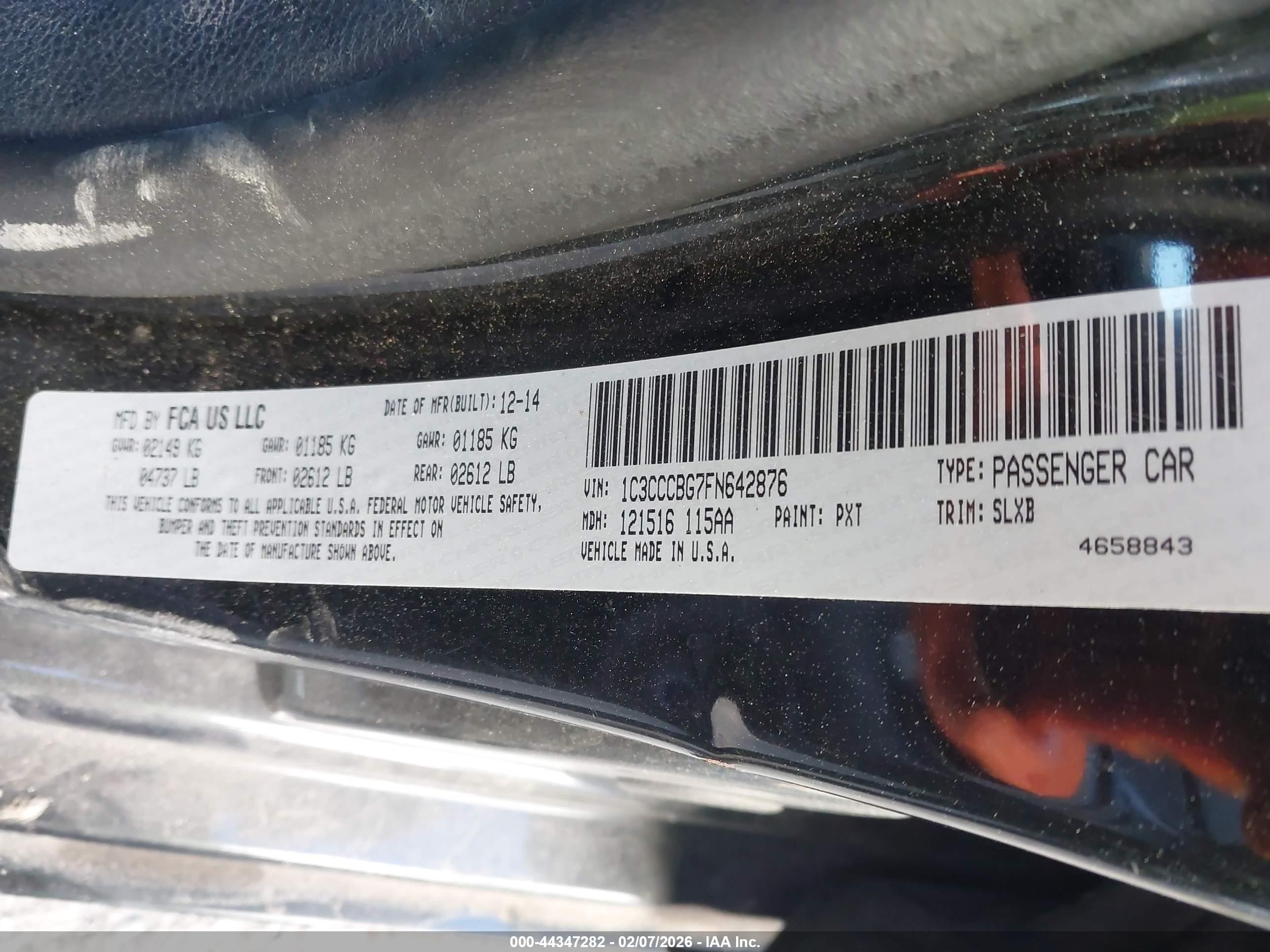 2015 Chrysler 200 S Черный vin: 1C3CCCBG7FN642876