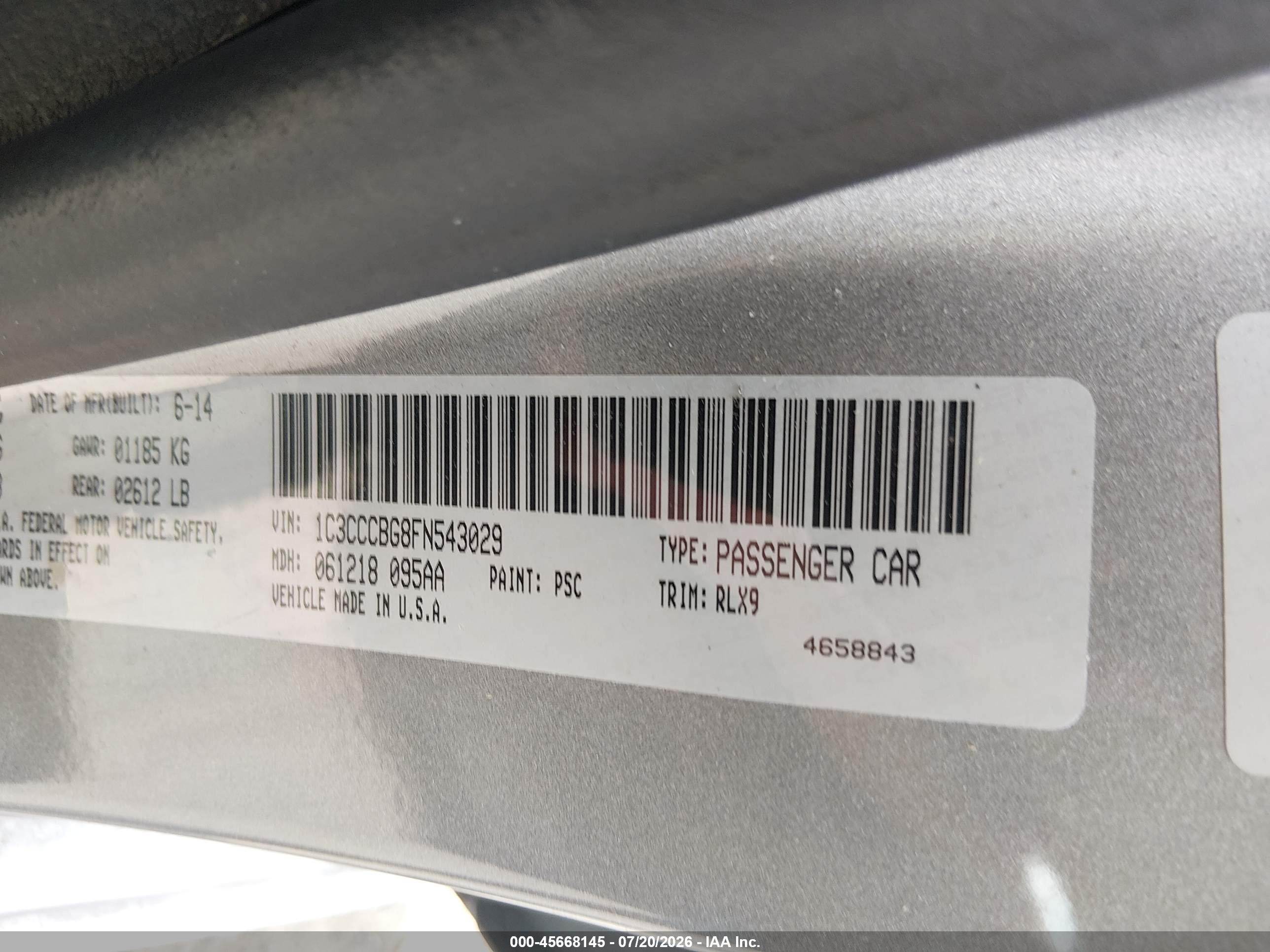 2015 Chrysler 200 S Silver vin: 1C3CCCBG8FN543029
