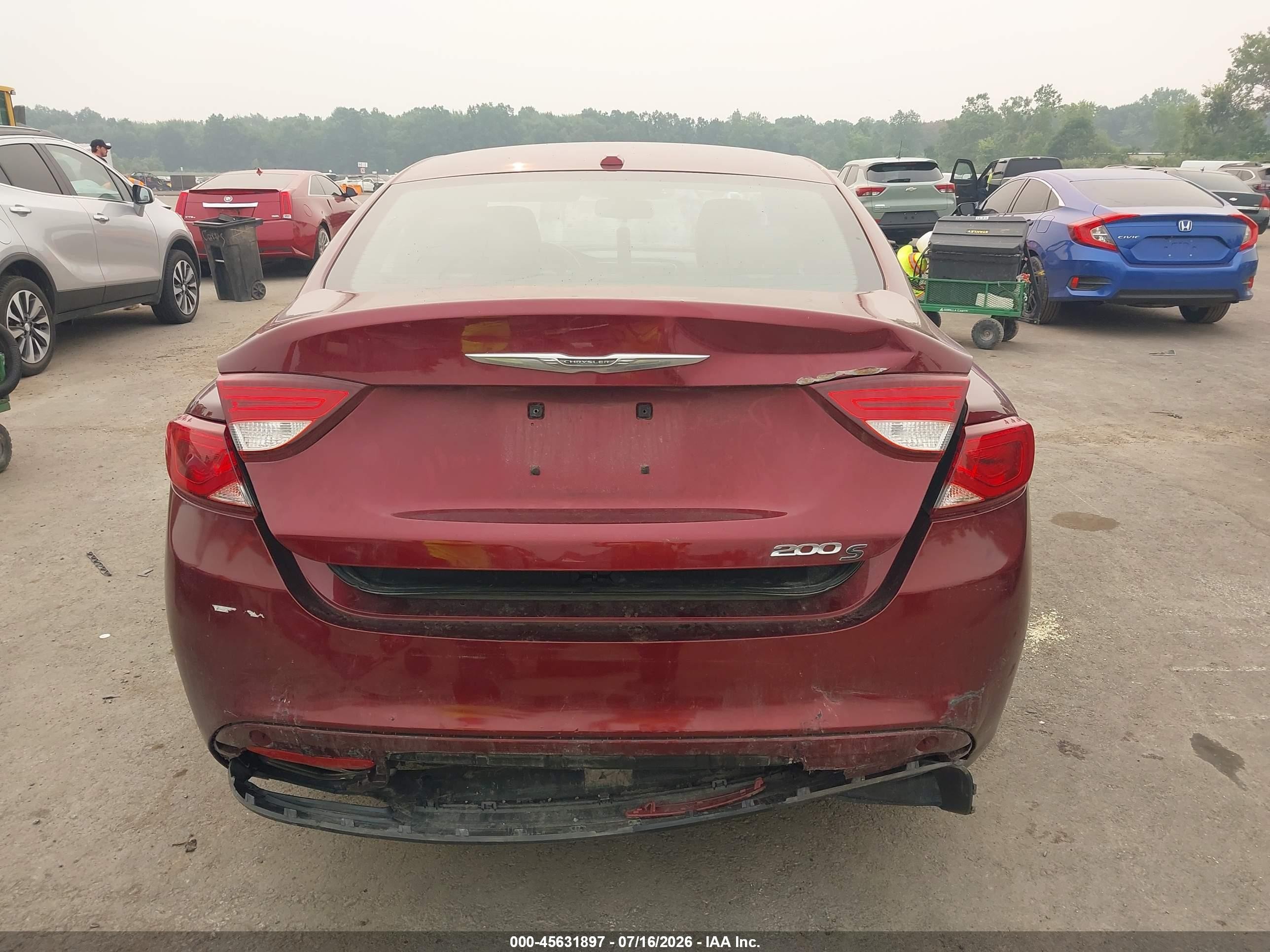 2015 Chrysler 200 S Красный vin: 1C3CCCBGXFN518178