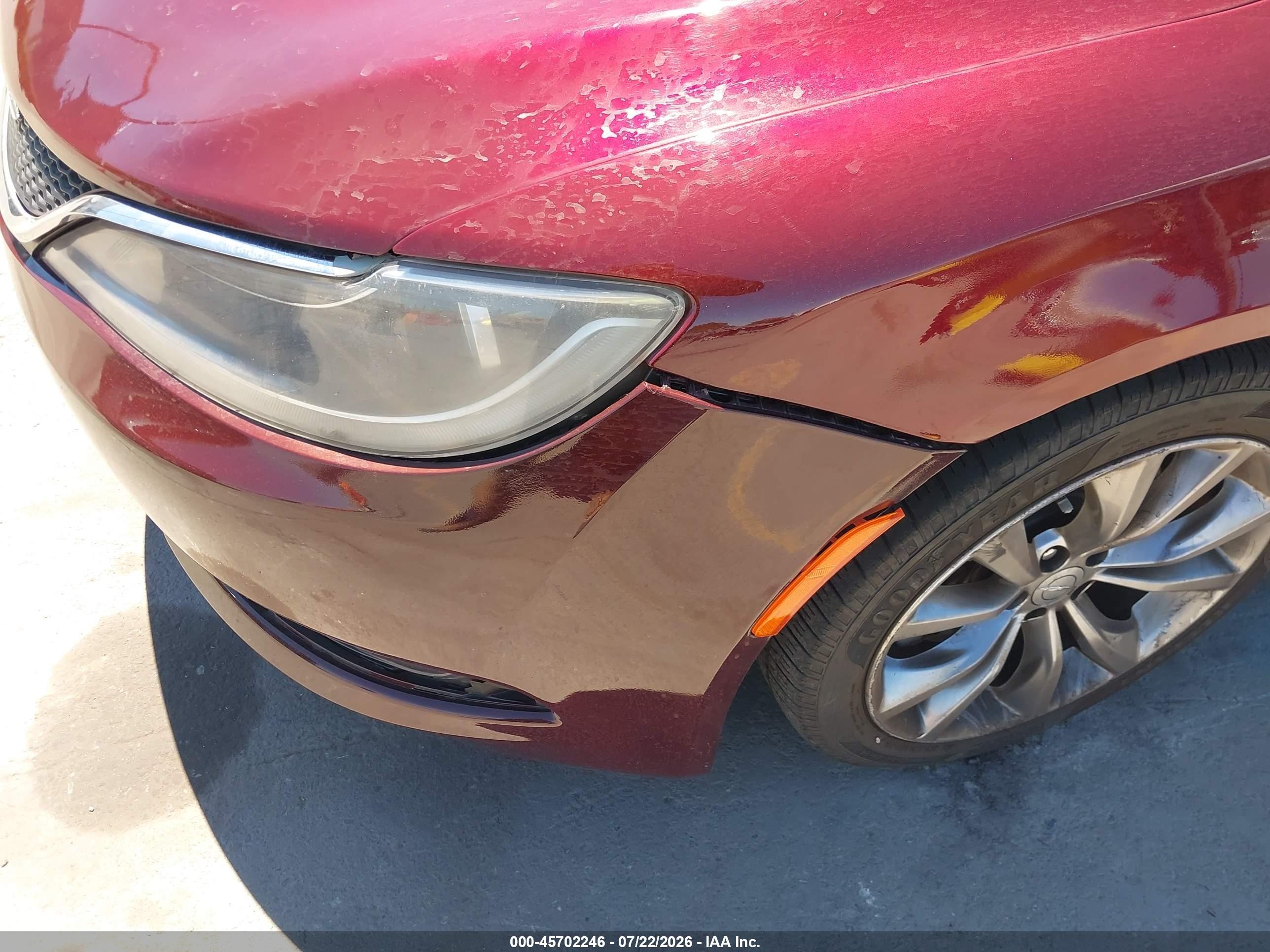 2015 Chrysler 200 S Maroon vin: 1C3CCCBGXFN526183