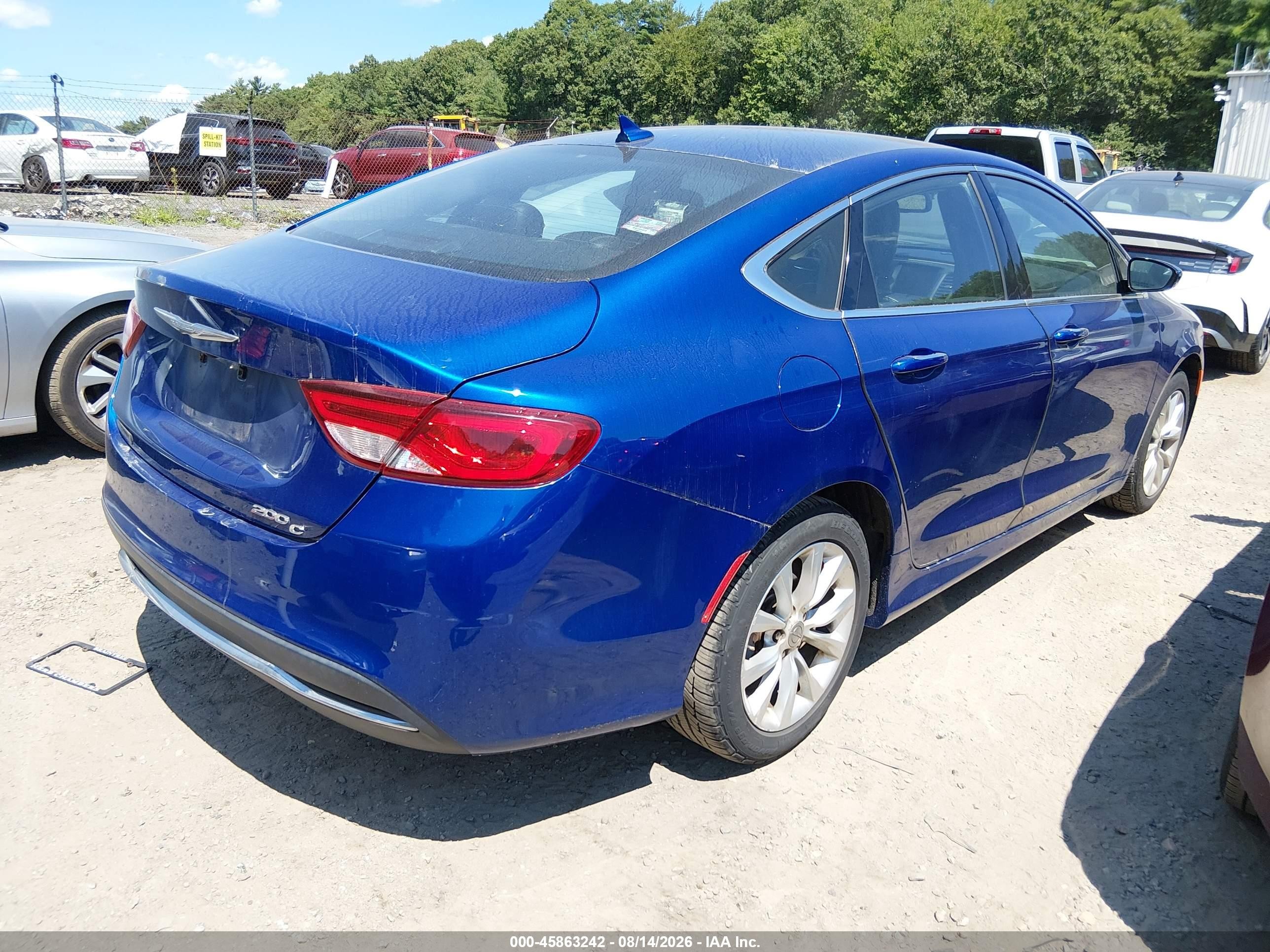 2015 Chrysler 200 C Blue vin: 1C3CCCCB0FN565884