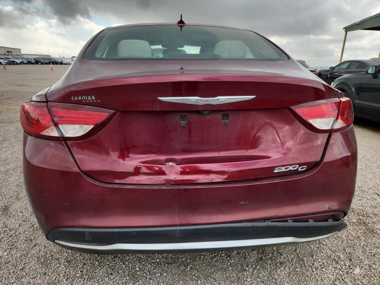 2015 Chrysler 200 C Maroon vin: 1C3CCCCB3FN527713 Damage: Deck Lid, Dent(S) W/ Paint Dmg, > 12 Inches