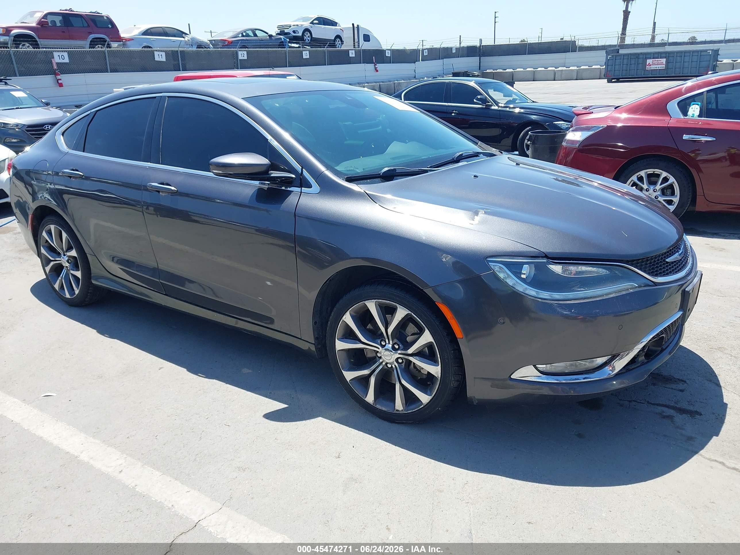 2015 Chrysler 200 C Gray vin: 1C3CCCCB3FN654929