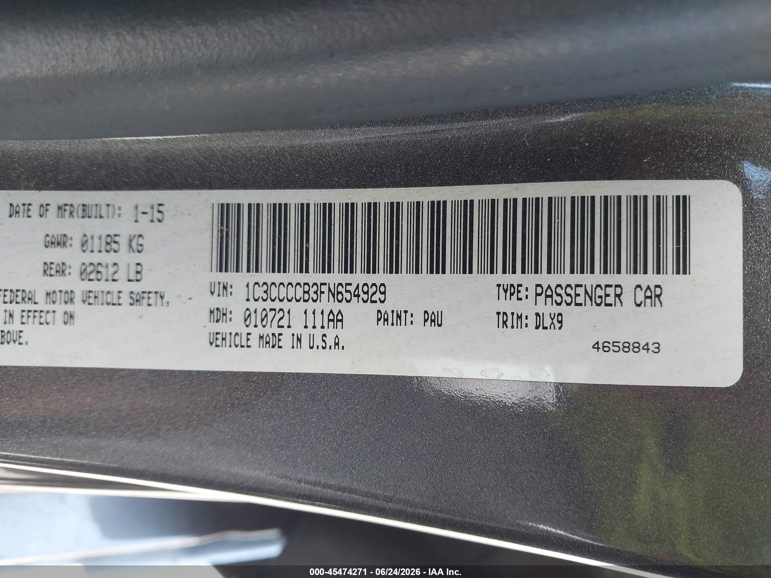 2015 Chrysler 200 C Gray vin: 1C3CCCCB3FN654929