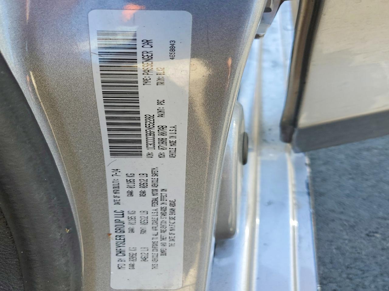 2015 Chrysler 200 C Silver vin: 1C3CCCCB6FN552282