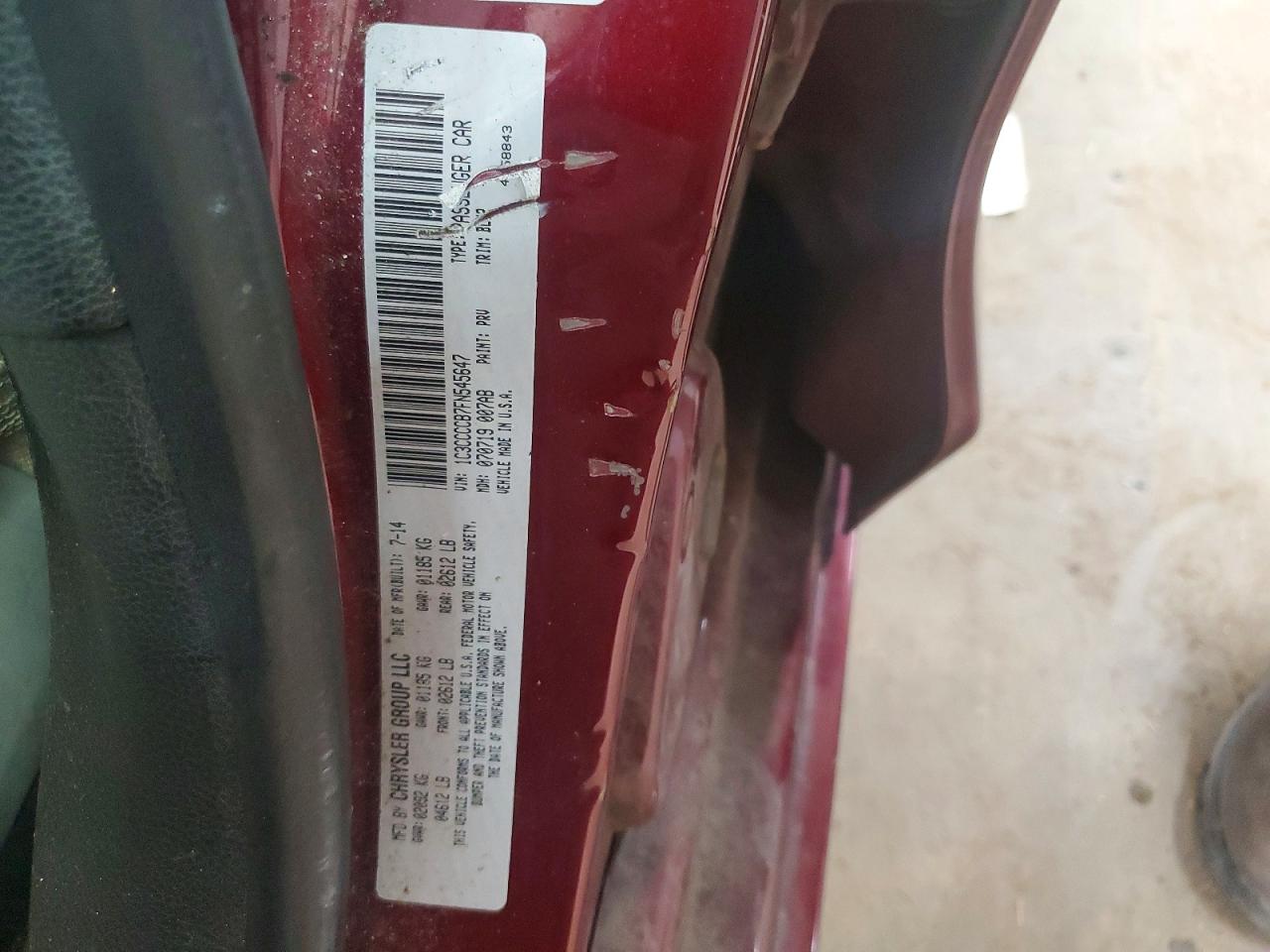 2015 Chrysler 200 C Burgundy vin: 1C3CCCCB7FN545647