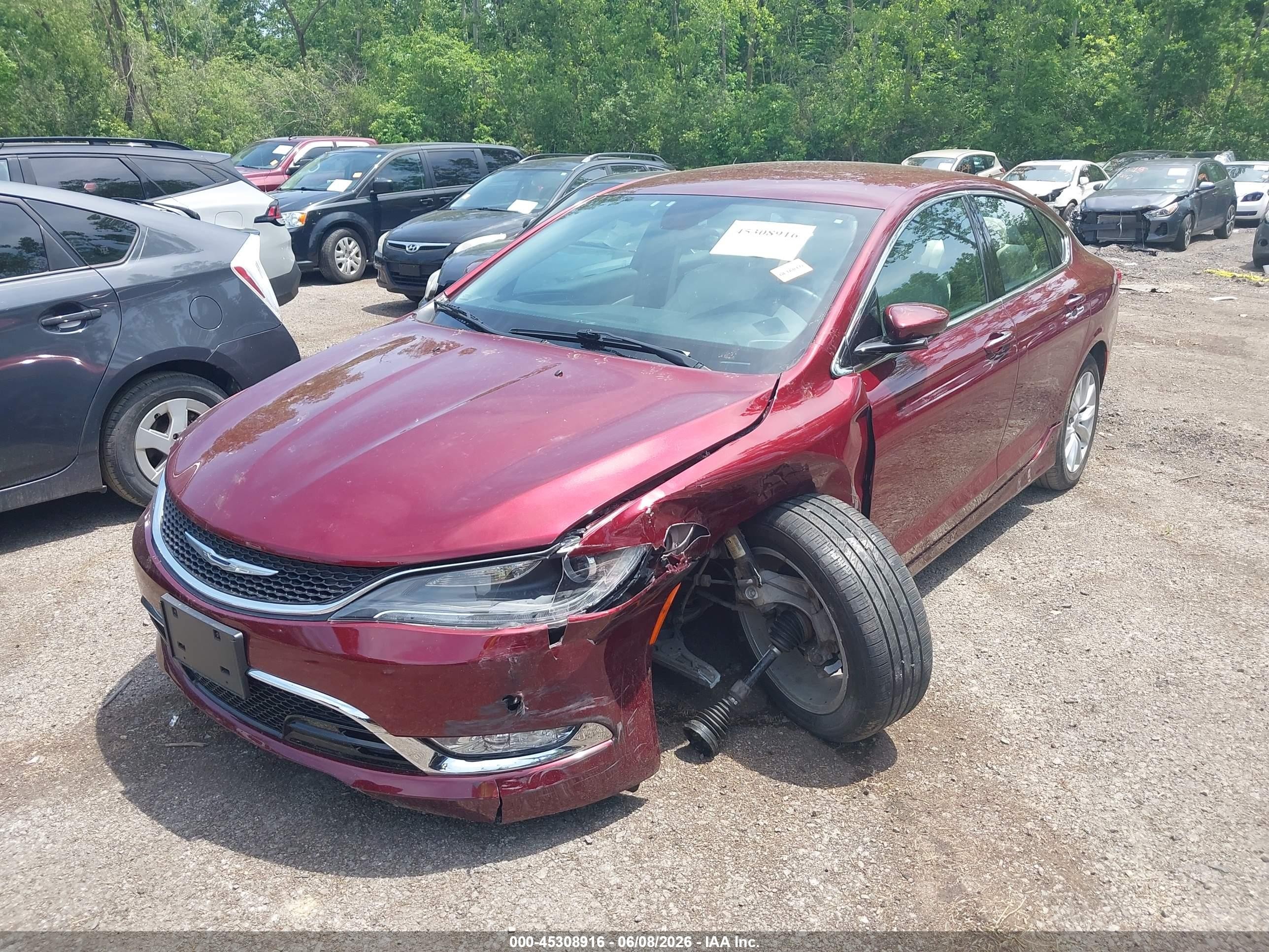 2015 Chrysler 200 C Red vin: 1C3CCCCB9FN546900