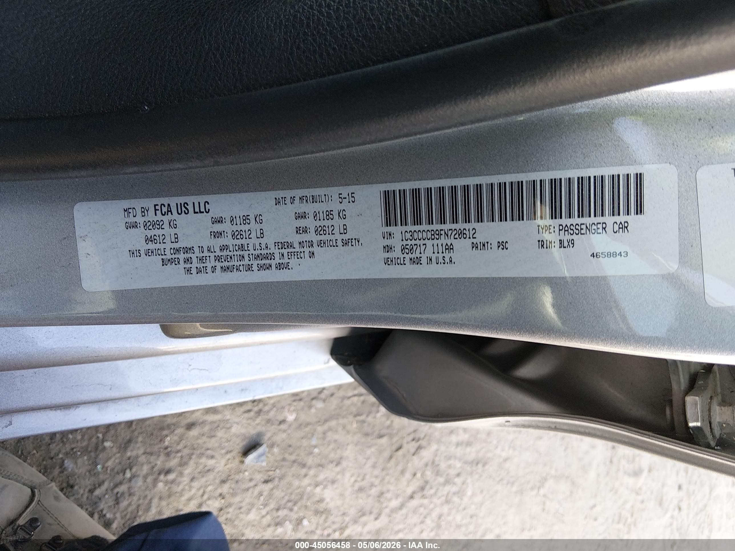 2015 Chrysler 200 C Серебряный vin: 1C3CCCCB9FN720612