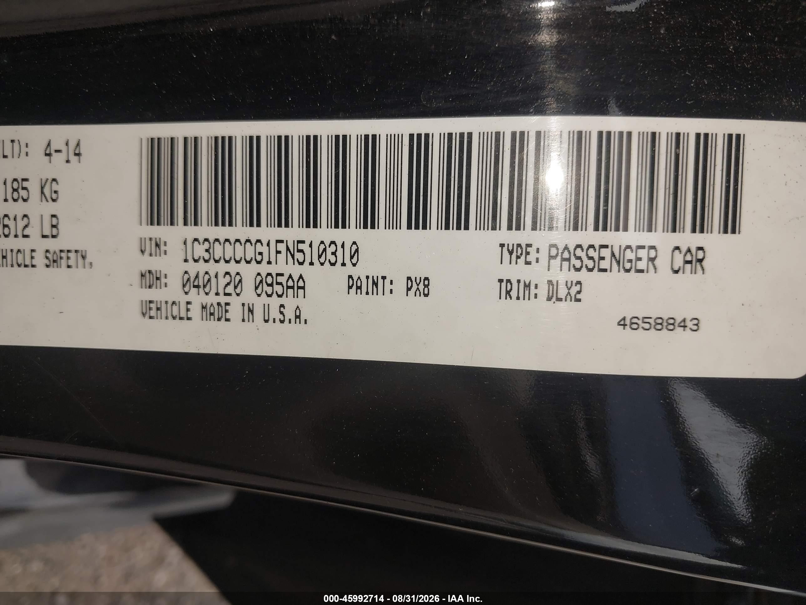2015 Chrysler 200 C Black vin: 1C3CCCCG1FN510310