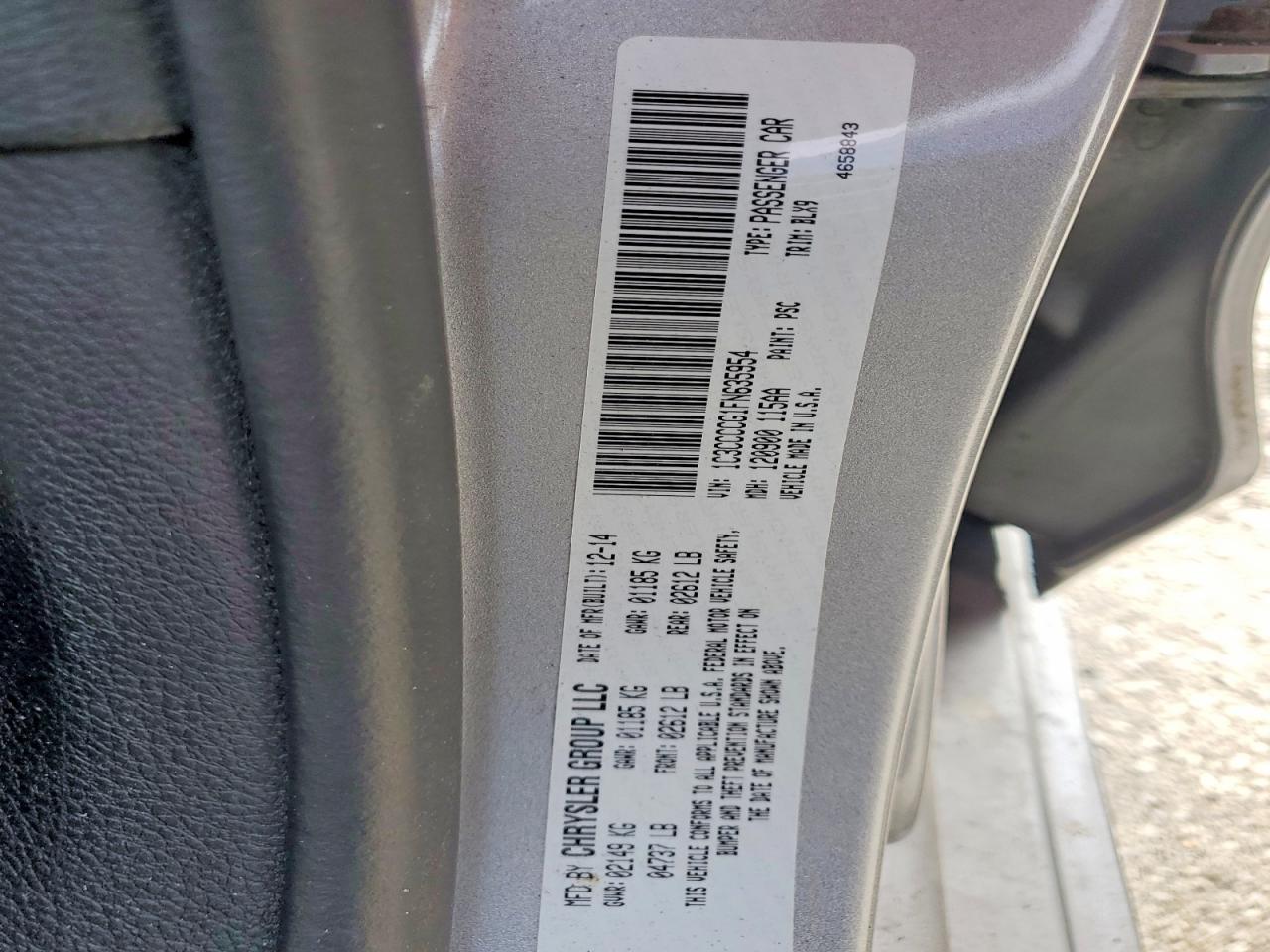 2015 Chrysler 200 C Silver vin: 1C3CCCCG1FN635954