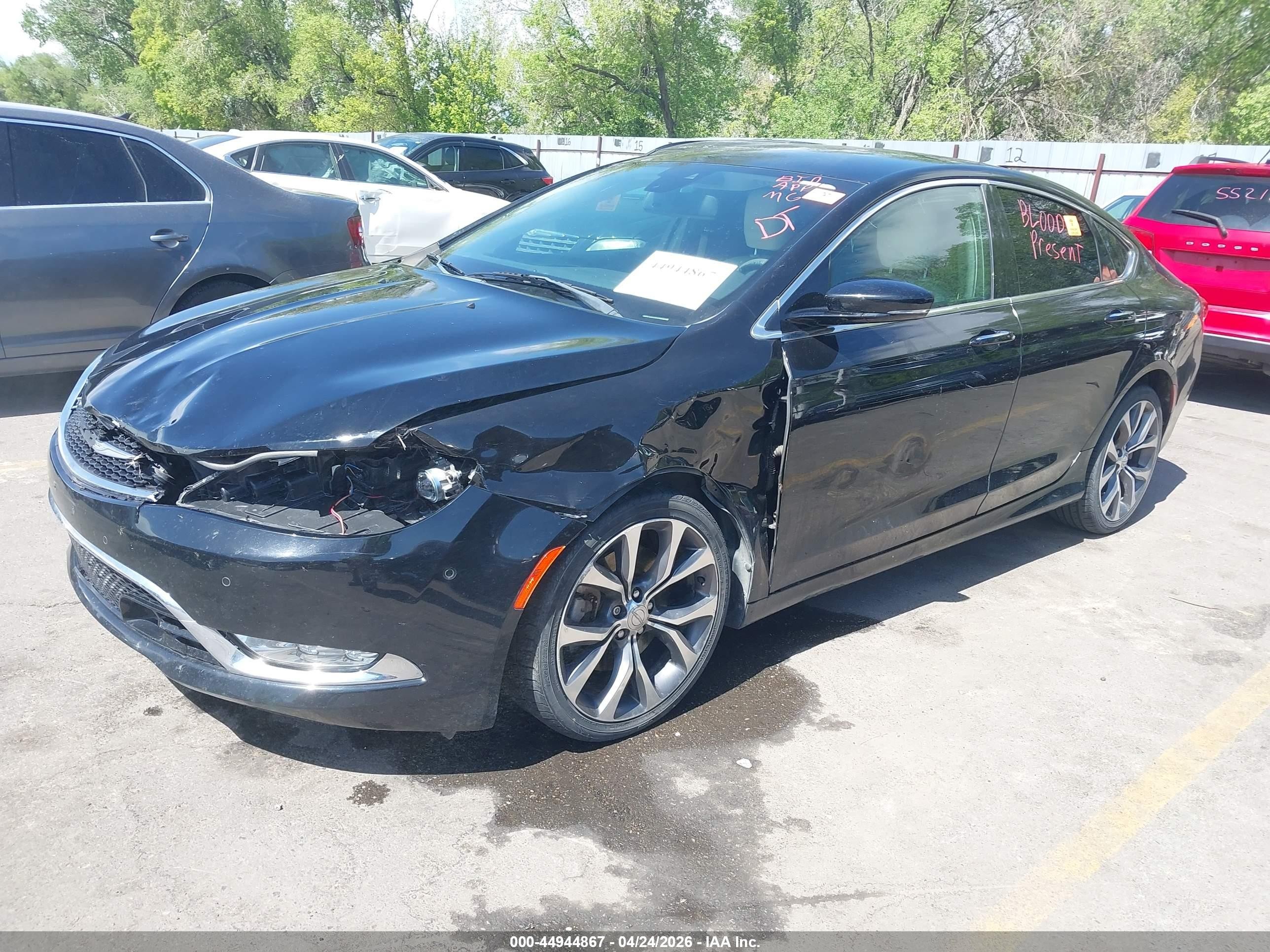 2015 Chrysler 200 C Black vin: 1C3CCCCG2FN520165