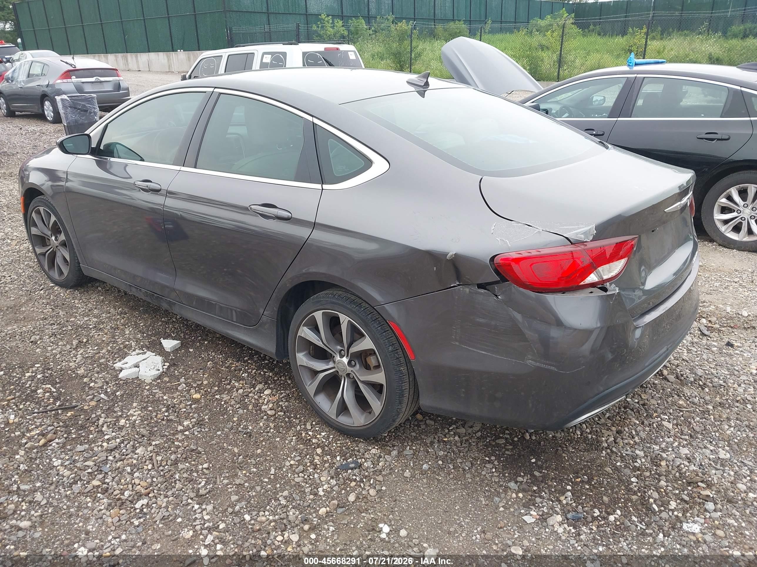 2015 Chrysler 200 C Gray vin: 1C3CCCCG2FN545681