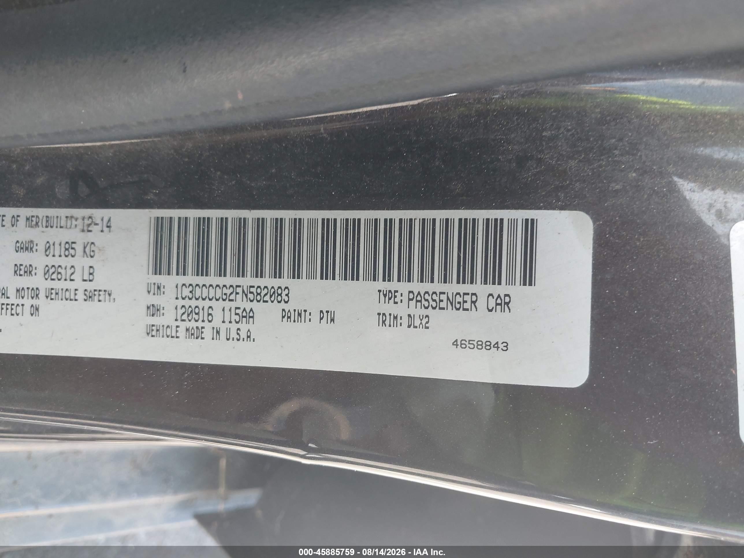 2015 Chrysler 200 C Brown vin: 1C3CCCCG2FN582083