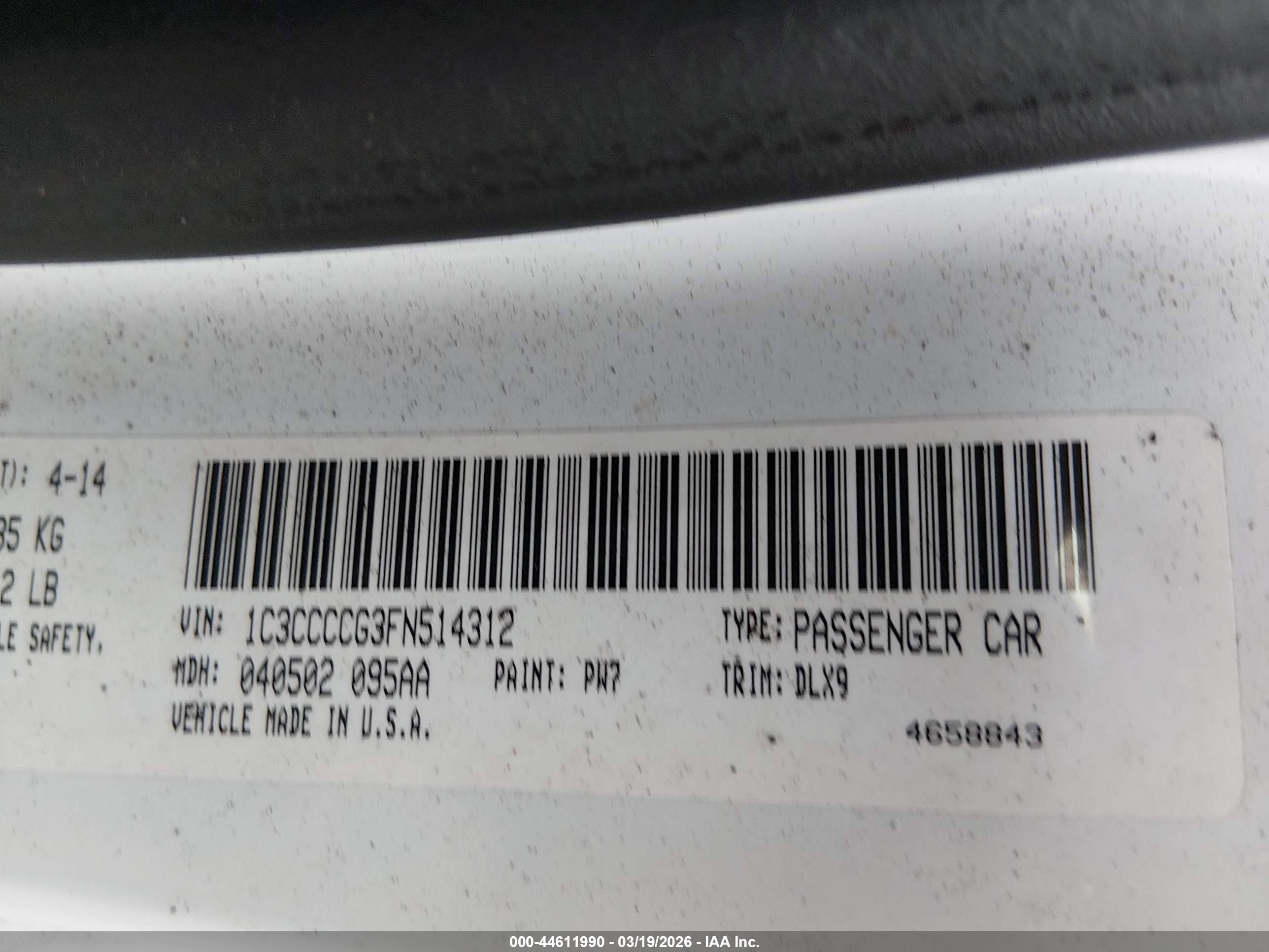 2015 Chrysler 200 C White vin: 1C3CCCCG3FN514312