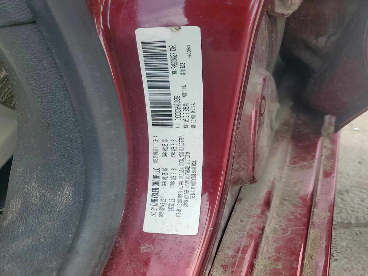 2015 Chrysler 200 C Maroon vin: 1C3CCCCG5FN519950