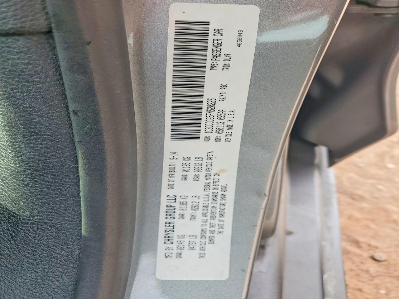 2015 Chrysler 200 C Серебряный vin: 1C3CCCCG5FN520225