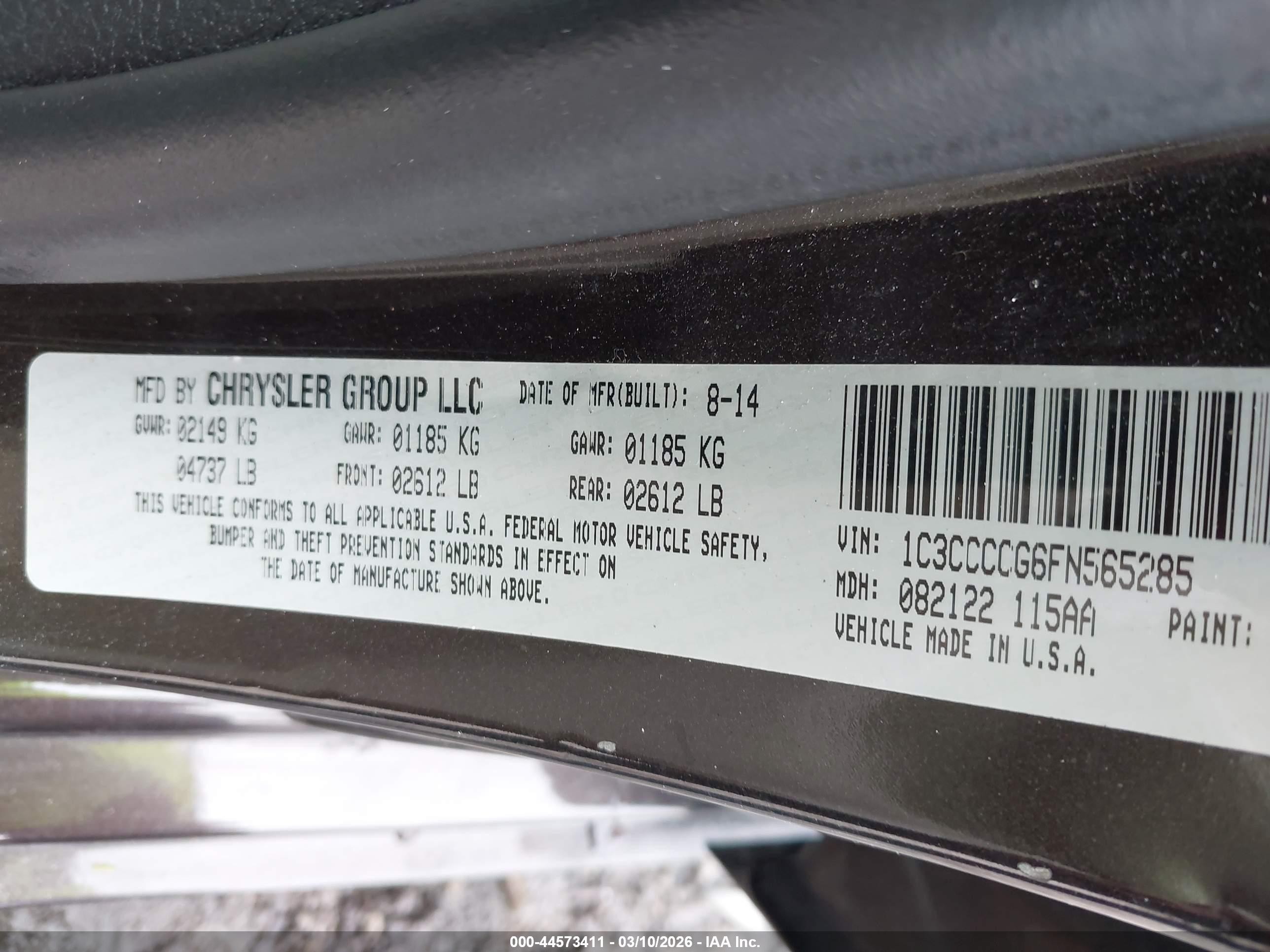 2015 Chrysler 200 C Brown vin: 1C3CCCCG6FN565285