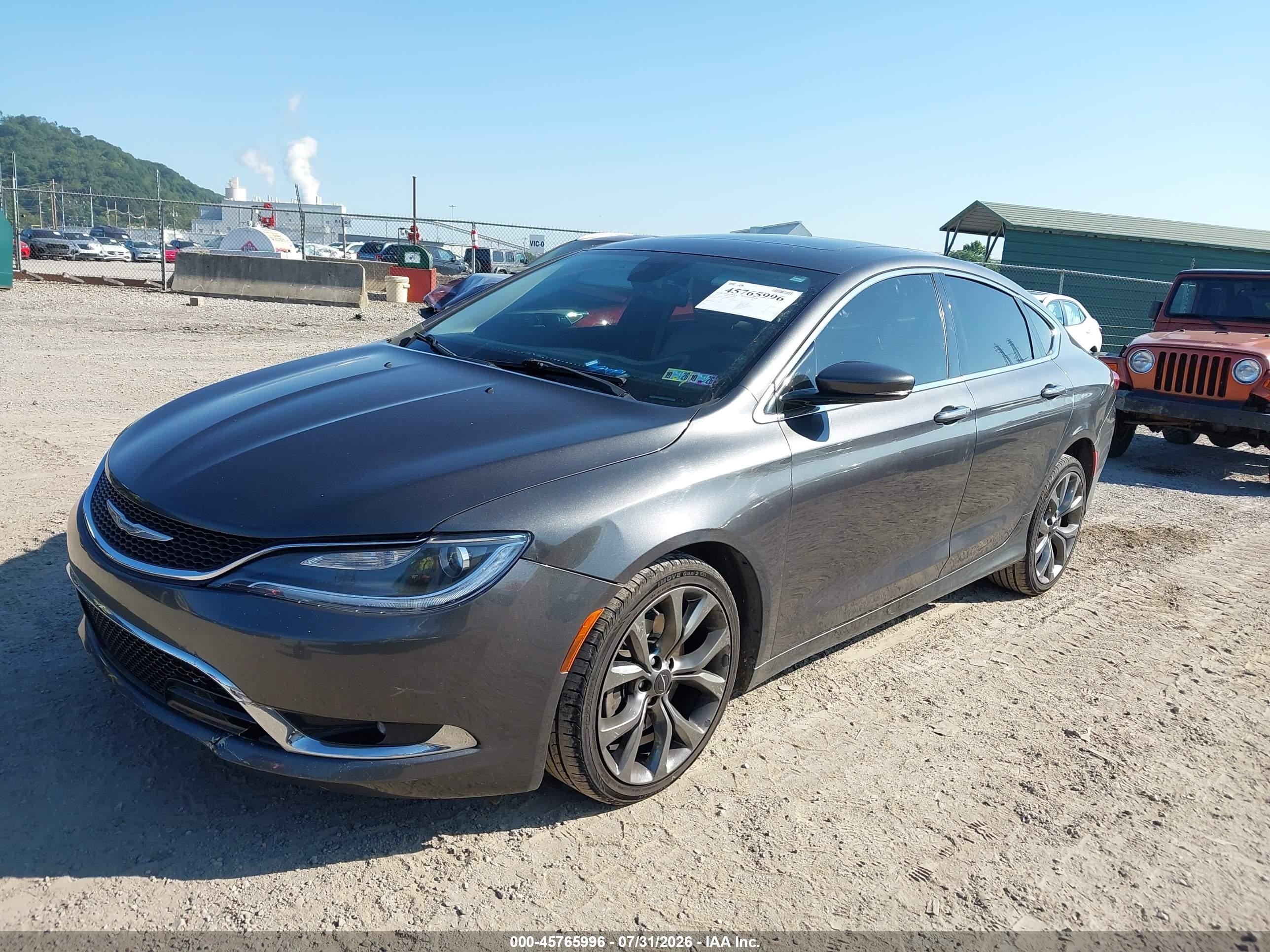 2015 Chrysler 200 C Gray vin: 1C3CCCCG7FN665377