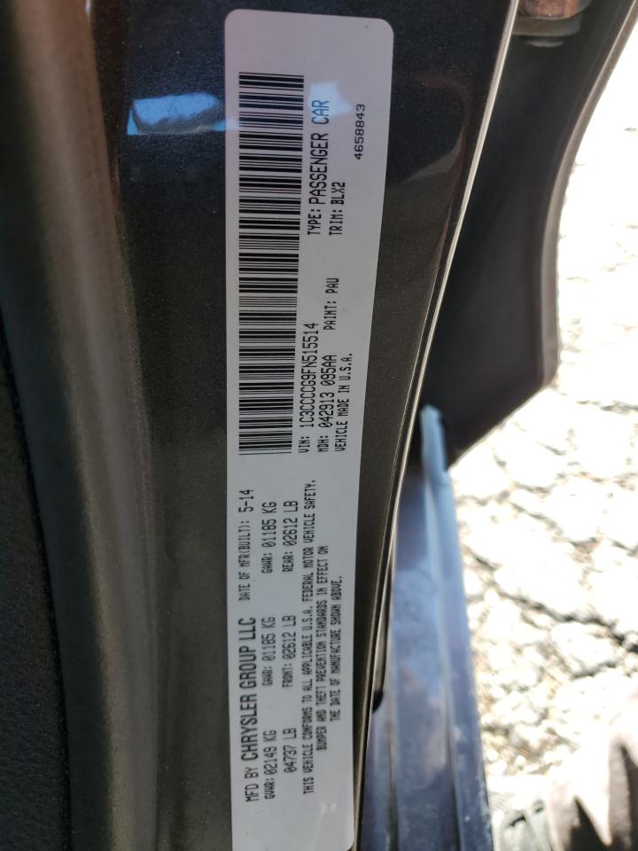 2015 Chrysler 200 C Gray vin: 1C3CCCCG9FN515514