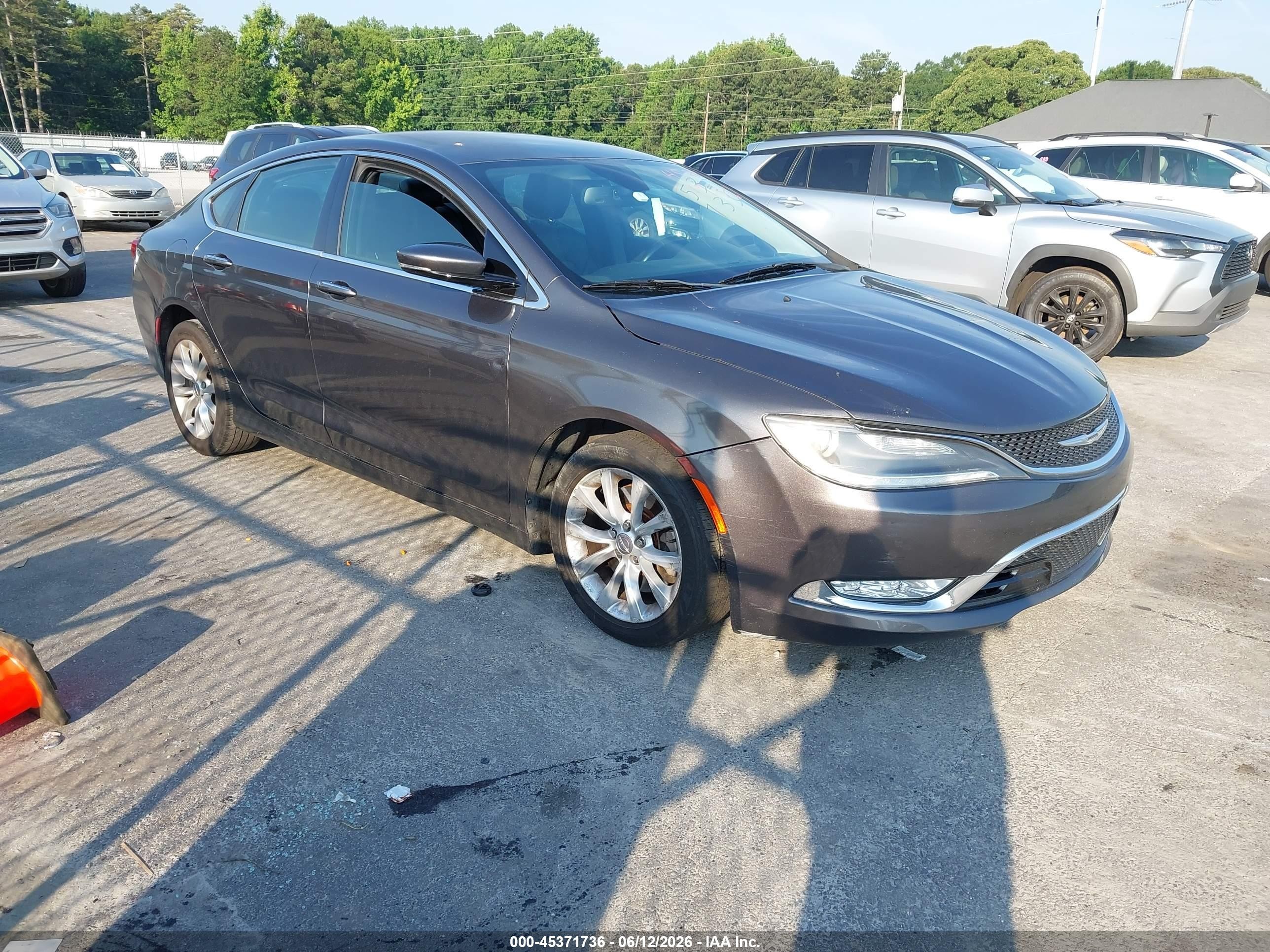 2015 Chrysler 200 C Gray vin: 1C3CCCCGXFN509933