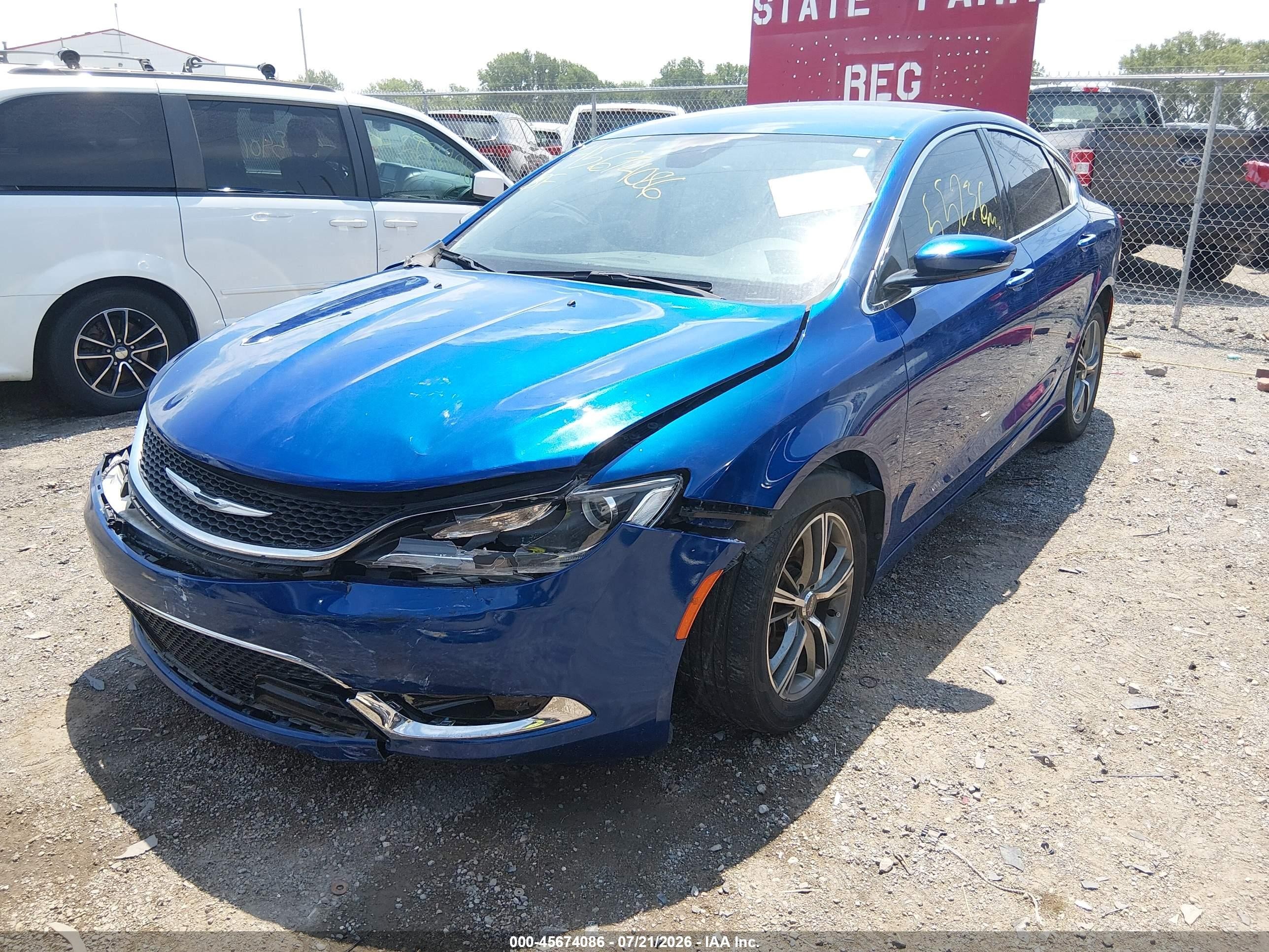2015 Chrysler 200 C Blue vin: 1C3CCCCGXFN519698