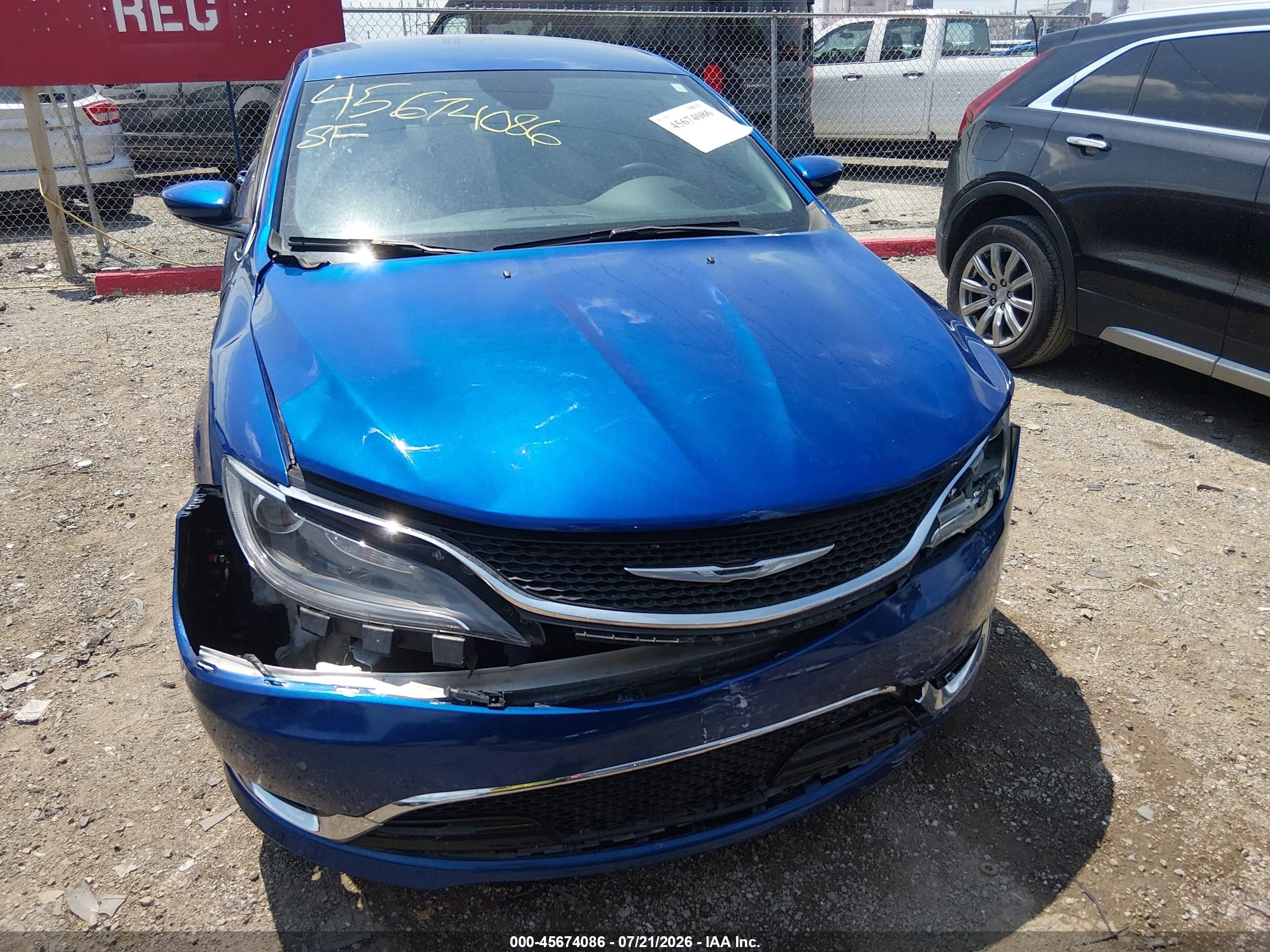 2015 Chrysler 200 C Blue vin: 1C3CCCCGXFN519698