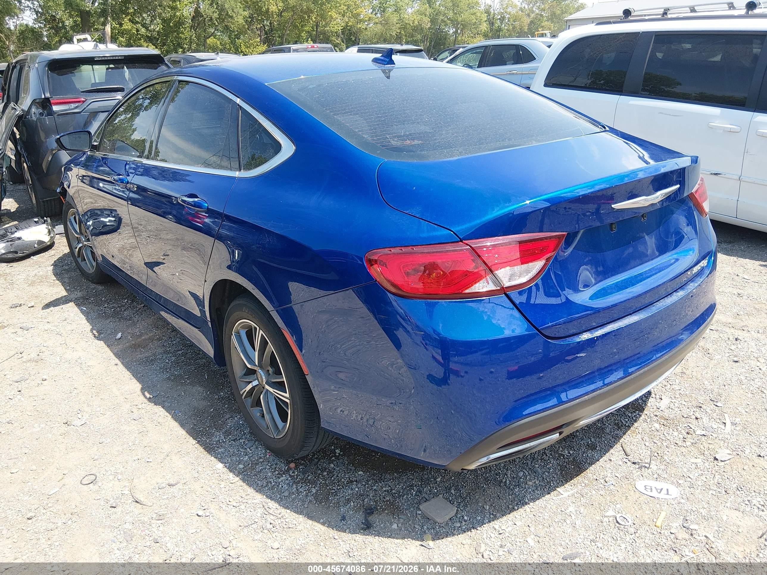 2015 Chrysler 200 C Blue vin: 1C3CCCCGXFN519698