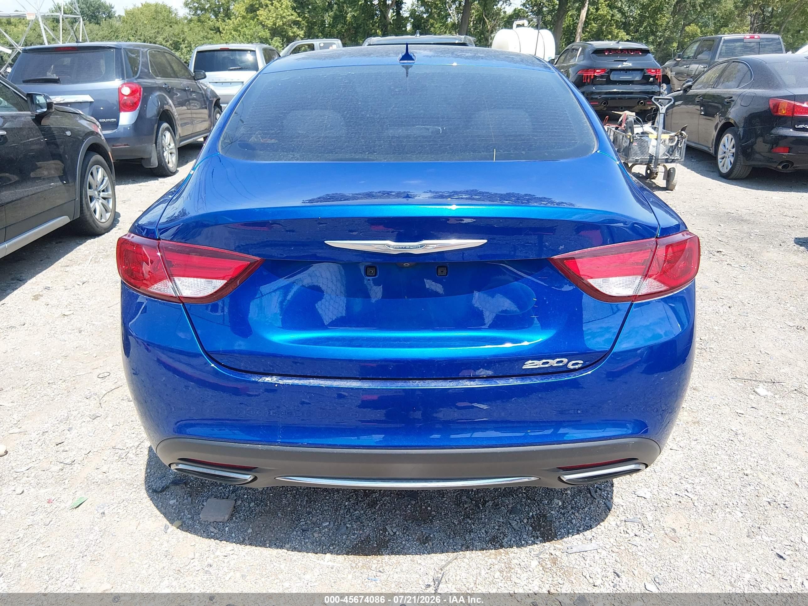 2015 Chrysler 200 C Blue vin: 1C3CCCCGXFN519698