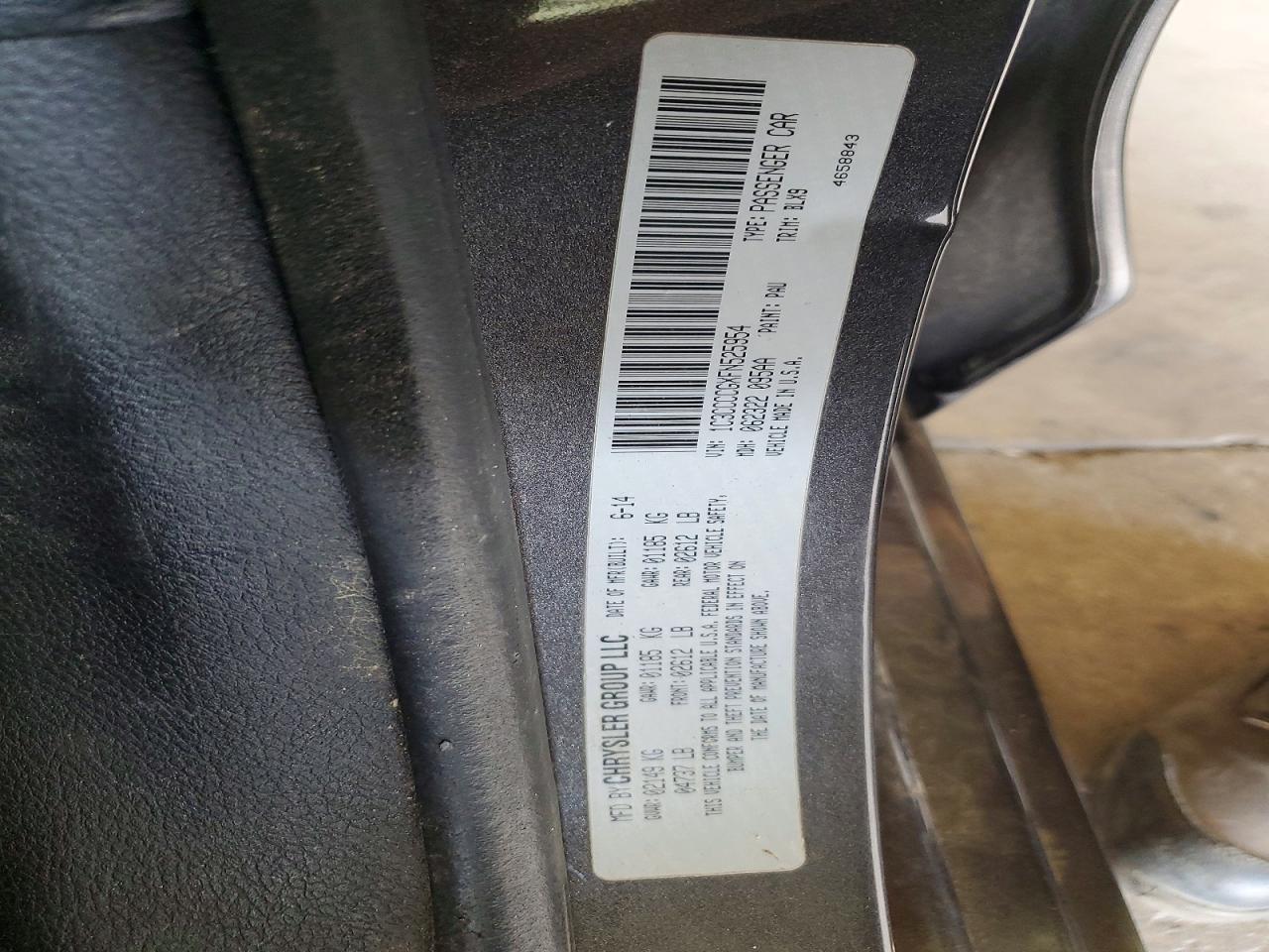 2015 Chrysler 200 C Gray vin: 1C3CCCCGXFN525954