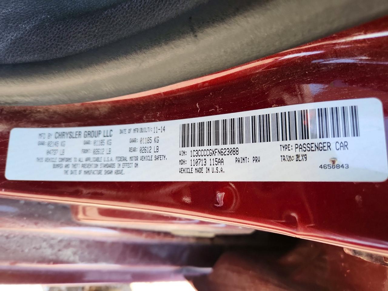 2015 Chrysler 200 C Maroon vin: 1C3CCCCGXFN623088
