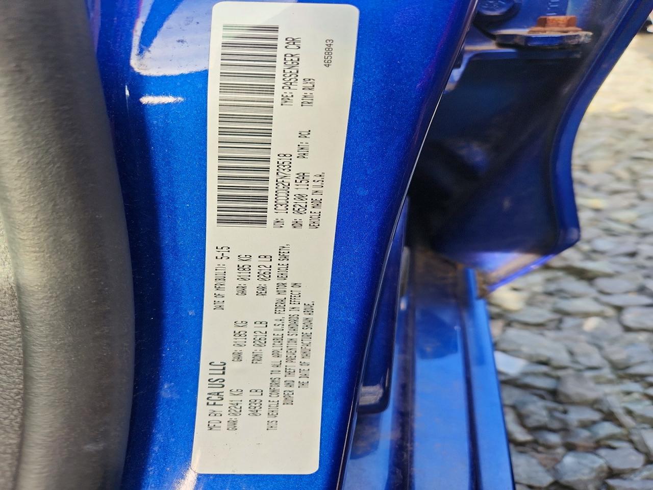 2015 Chrysler 200 S Blue vin: 1C3CCCDG2FN733518
