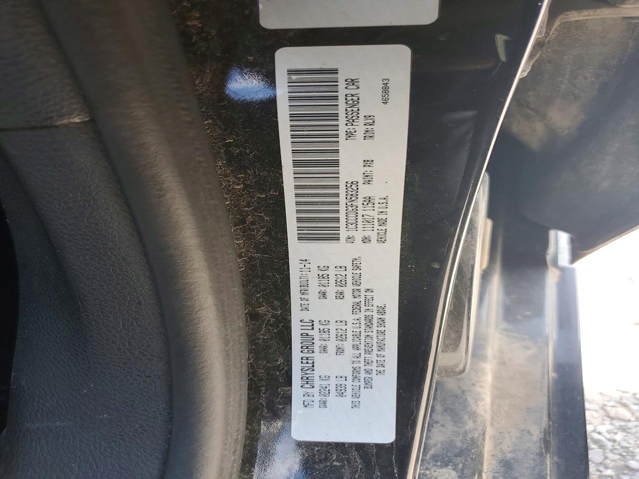 2015 Chrysler 200 S Black vin: 1C3CCCDG3FN583256